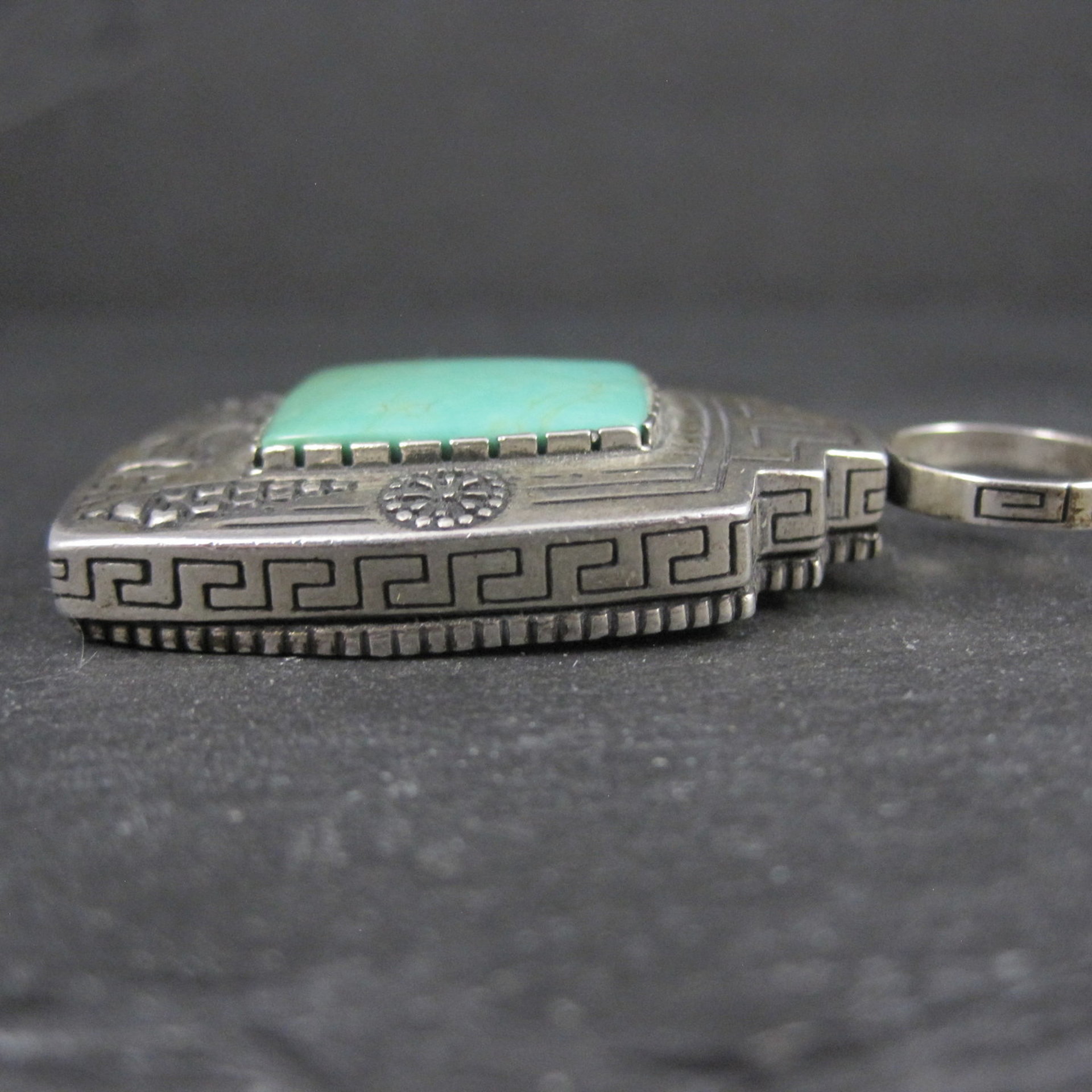 Carol Felley Turquoise Reversible Kachina Pendant Sterling Silver