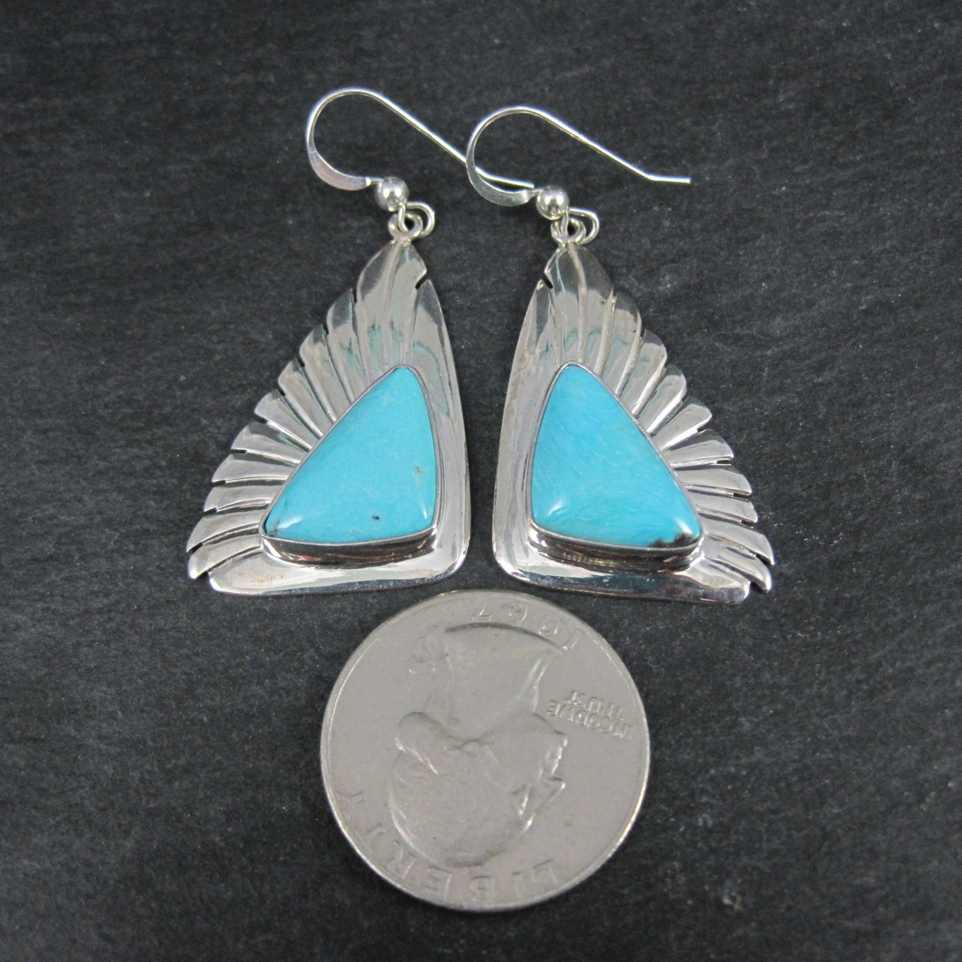 Large Turquoise Earrings Jay King Desert Rose Trading New