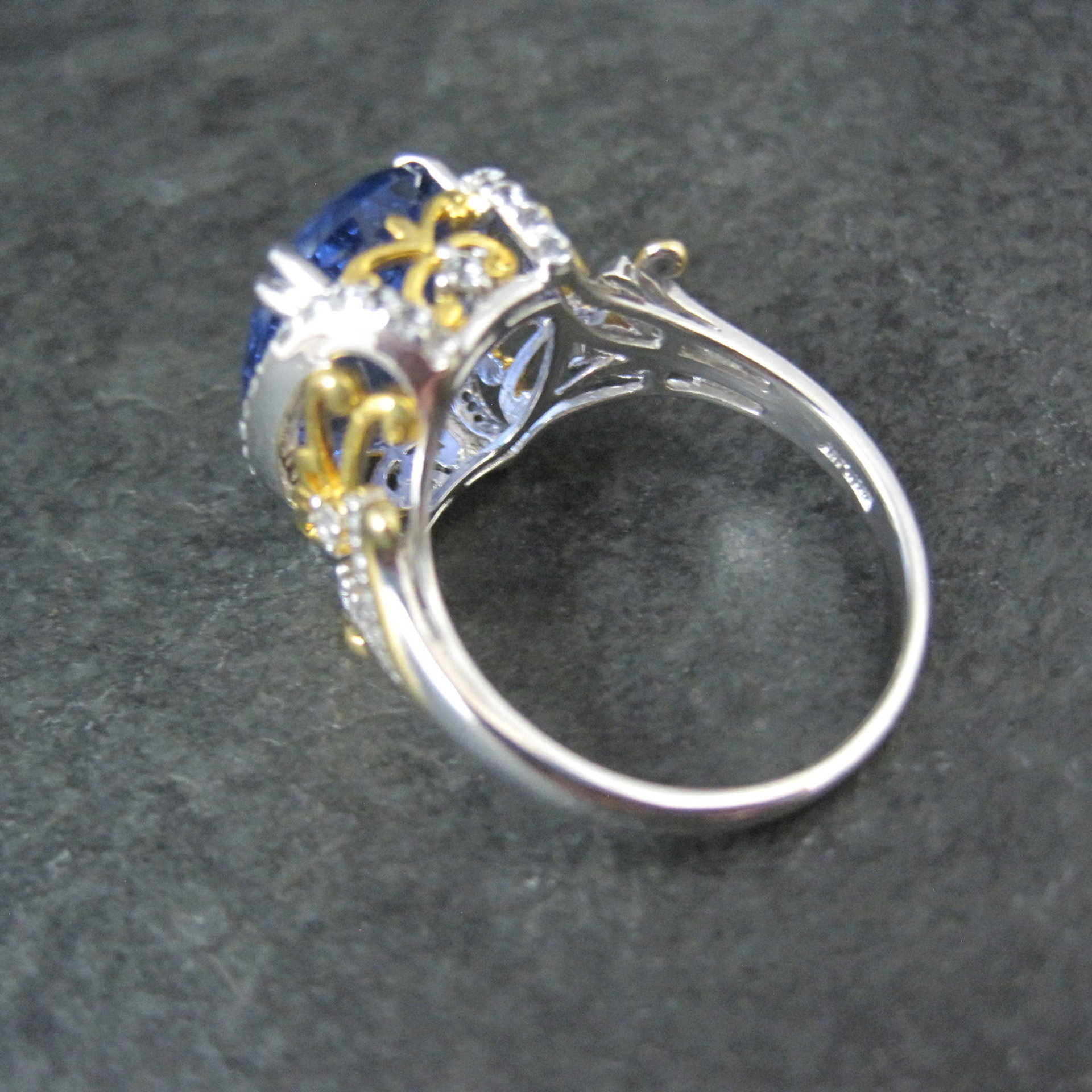 Designer Sterling Silver 10.58ctw Color Change Fluorite & White Topaz Ring Sz 10