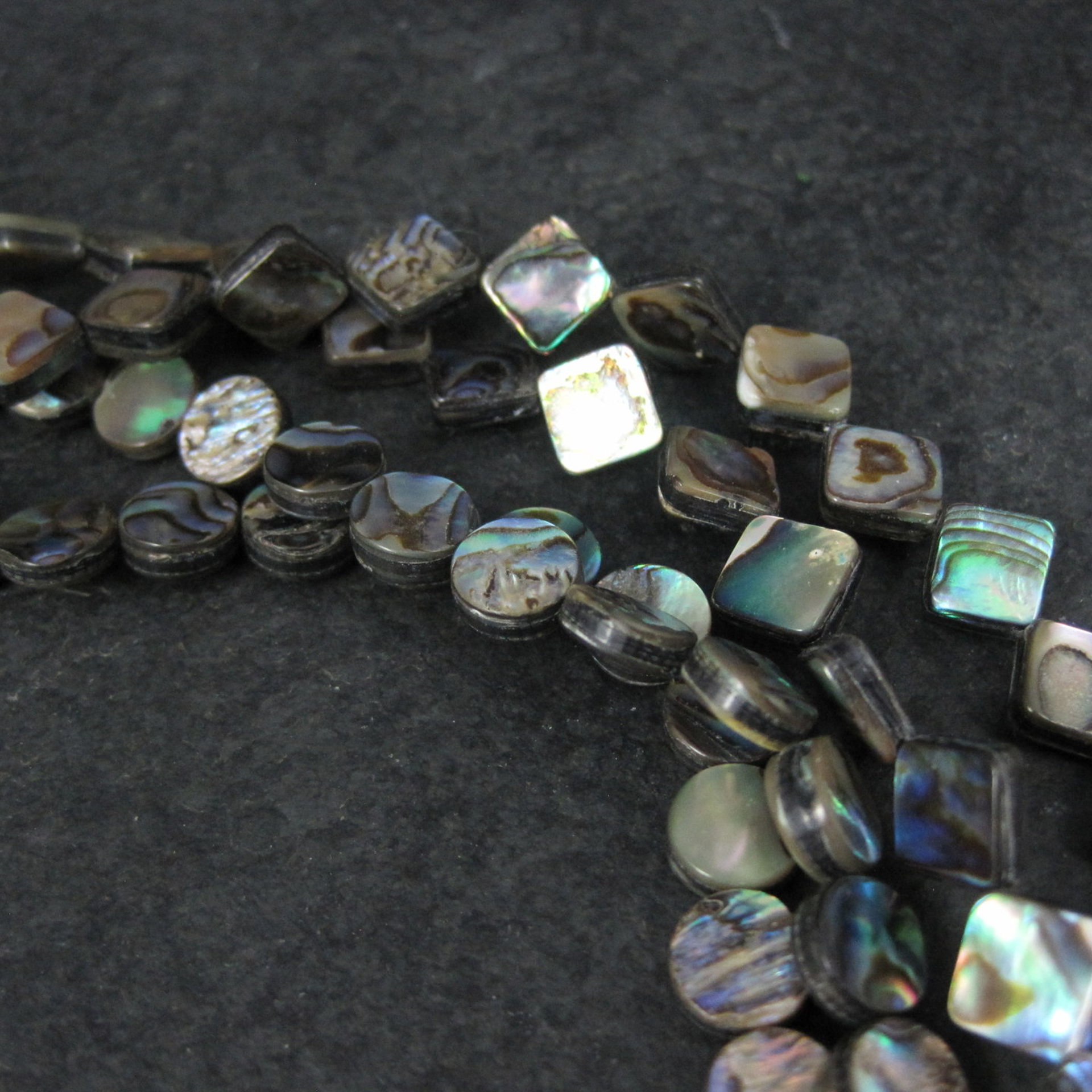 Estate 4 Strand Abalone Necklace 17" 