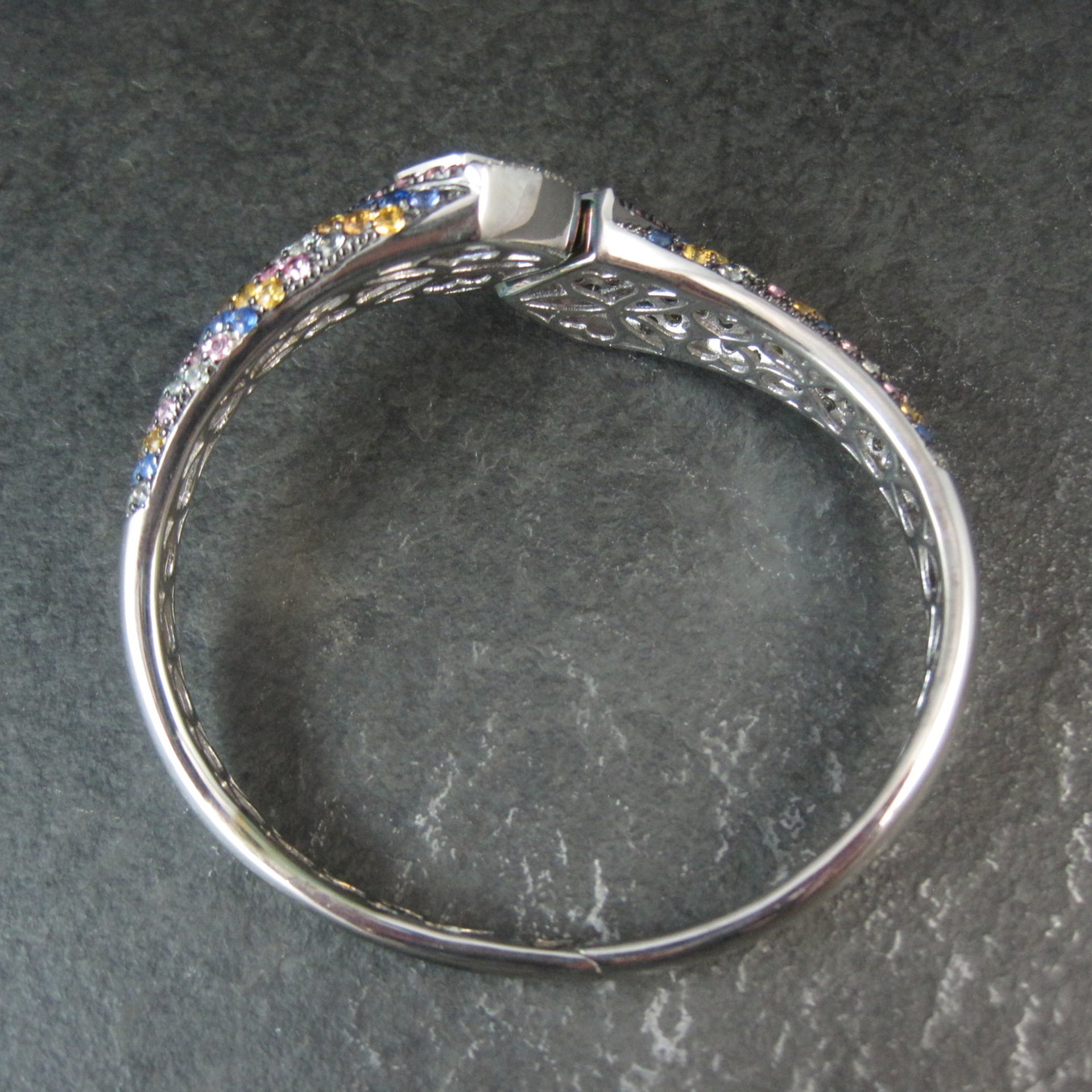 Colleen Lopez Rose de France Sapphire and Diamond Sterling Silver Bracelet