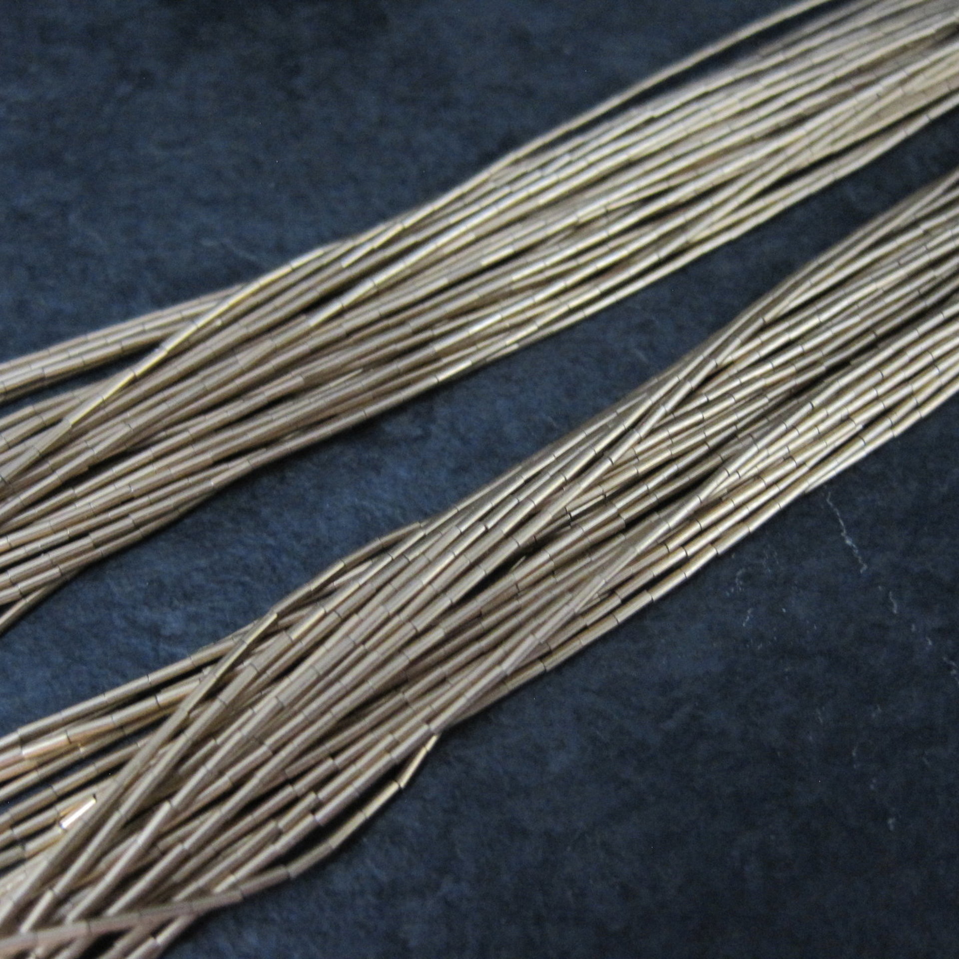 Vintage 30 Strand Liquid Gold Heishi Necklace Native American Gold Filled