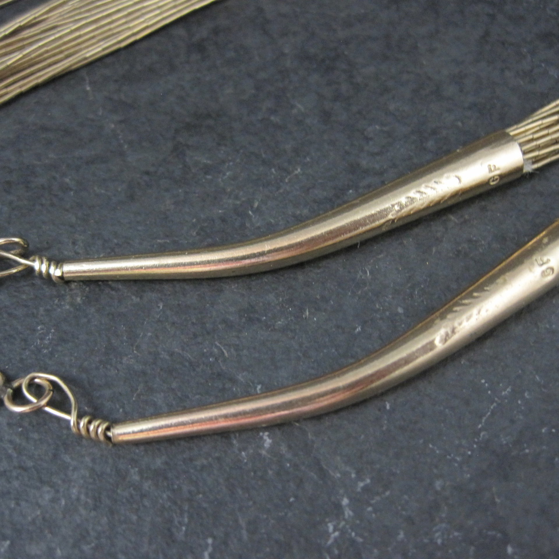 Vintage 30 Strand Liquid Gold Heishi Necklace Native American Gold Filled
