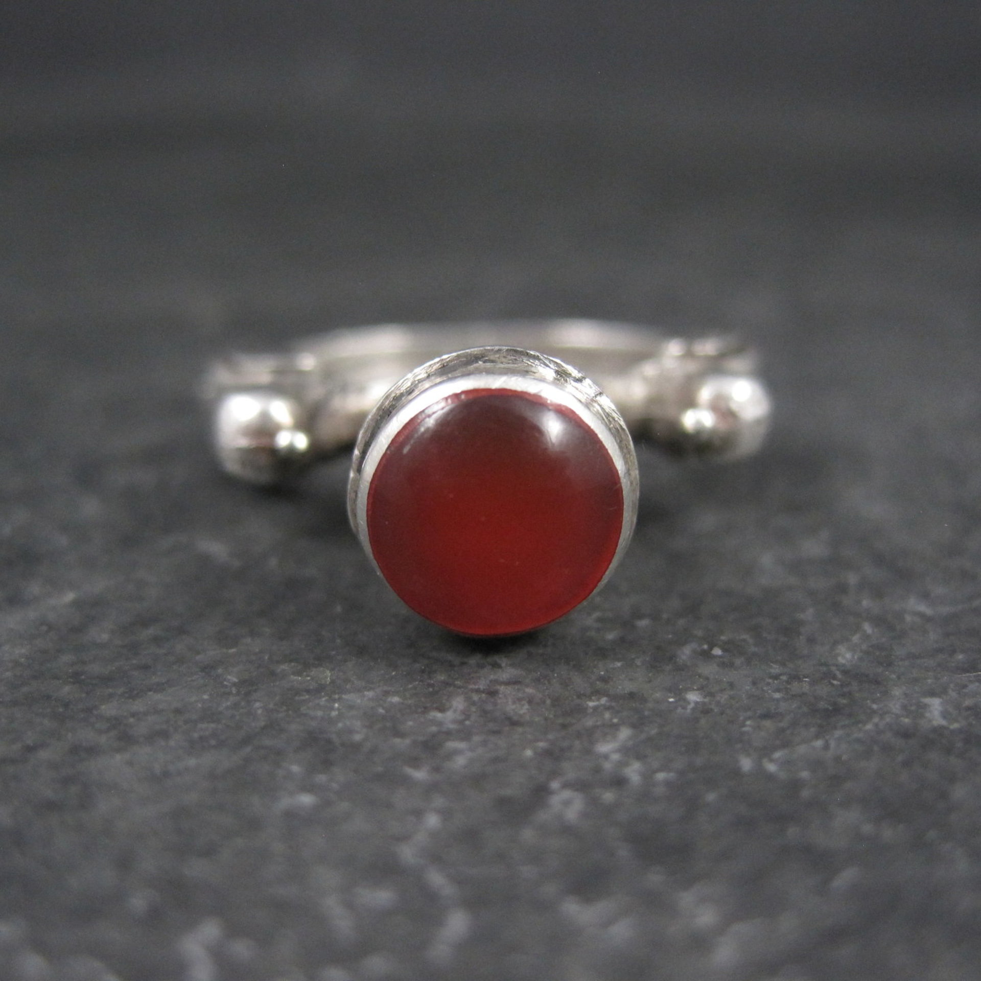 Vintage Carnelian Bird Ring Size 7 Unique Sterling Silver Jewelry