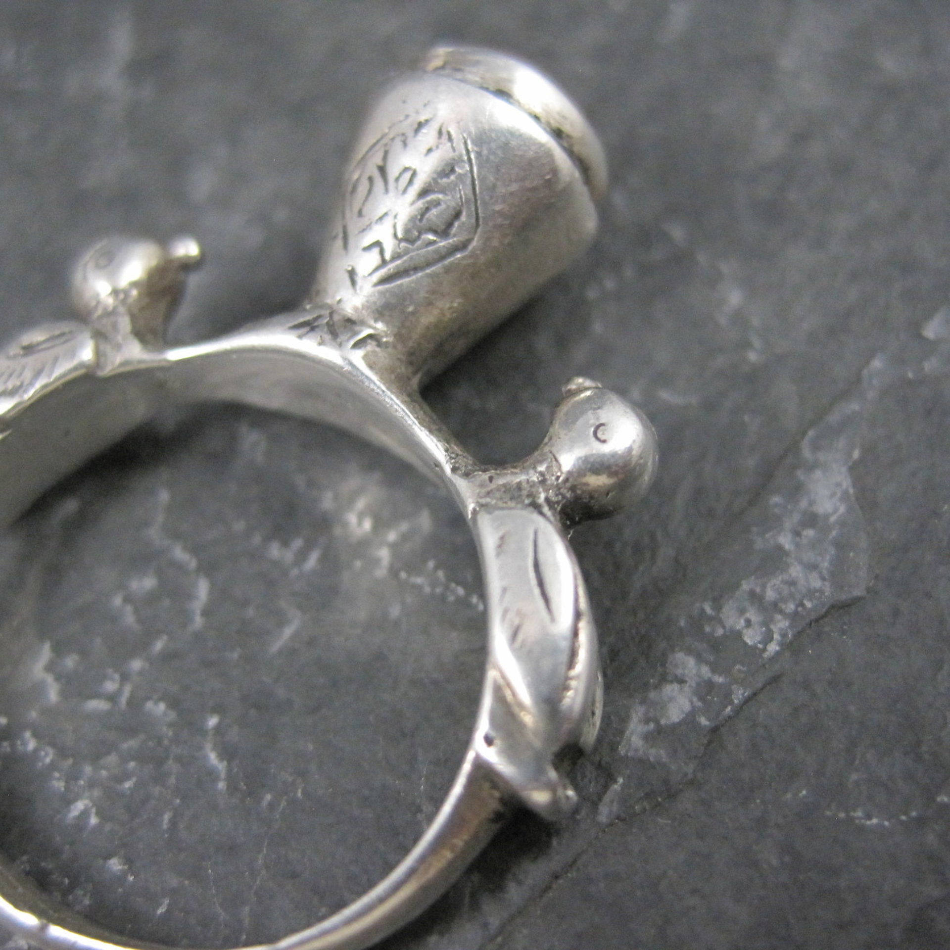 Vintage Carnelian Bird Ring Size 7 Unique Sterling Silver Jewelry