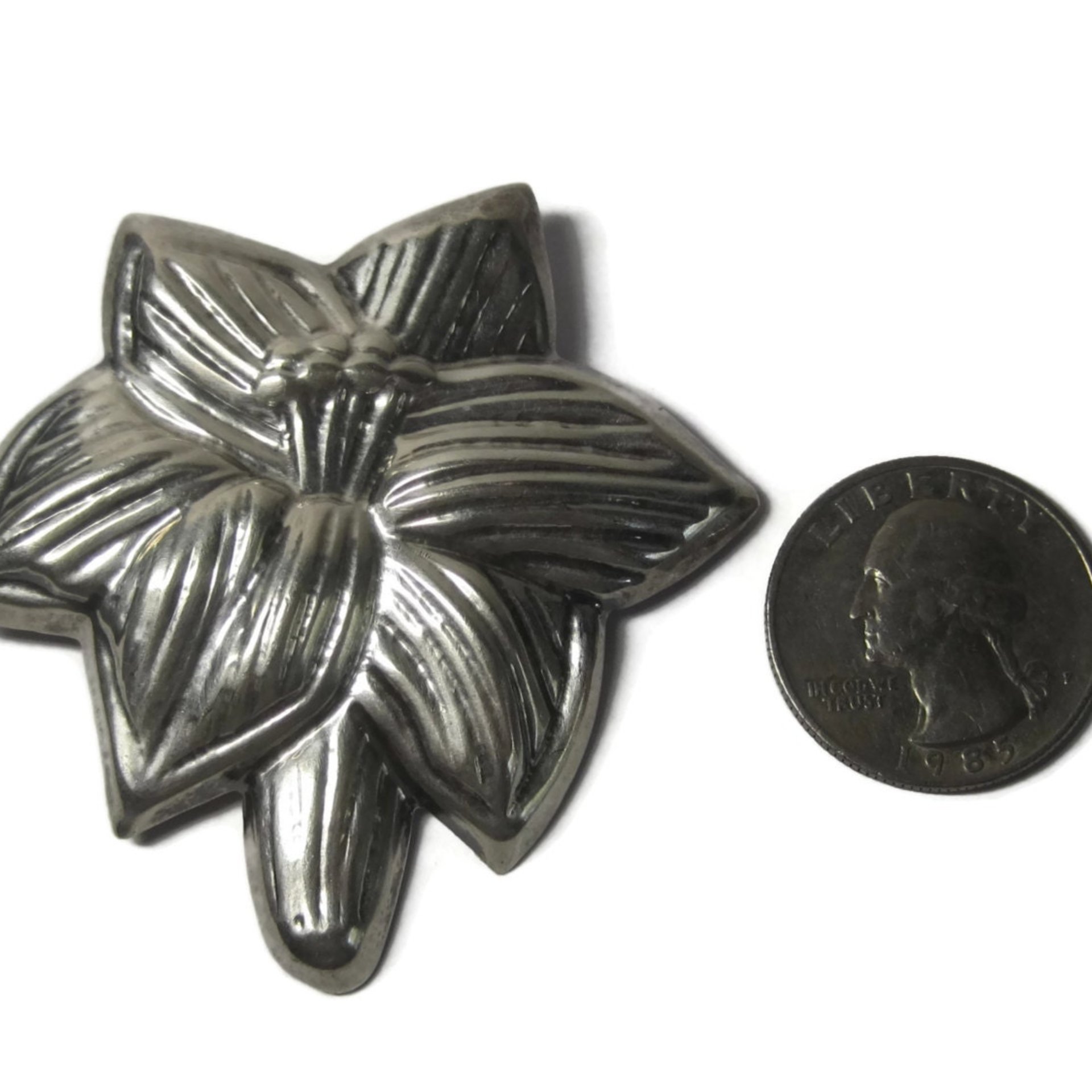 Vintage Mexican Sterling Lily Brooch Pendant Salvador Garcia Jaimez