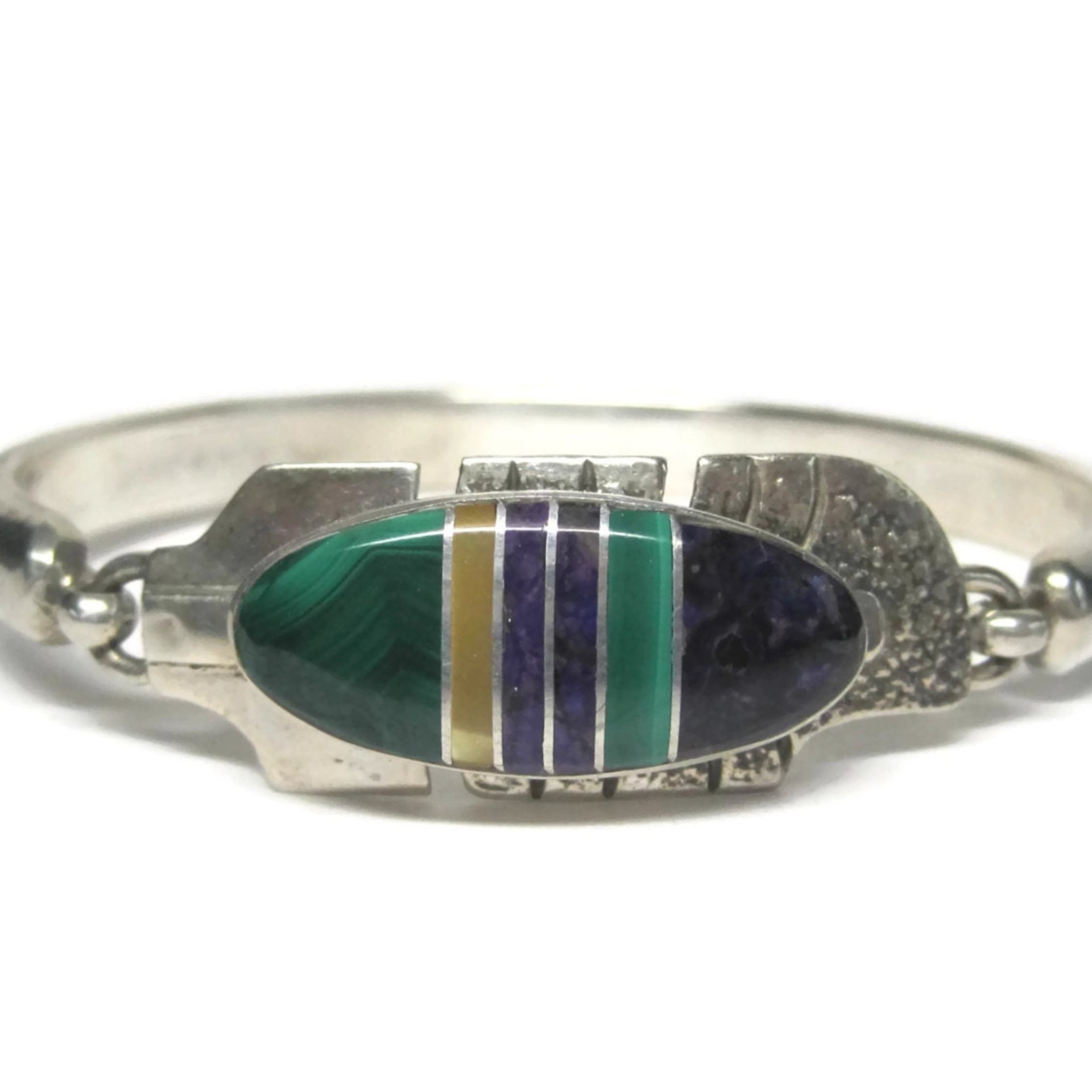 Estate Navajo Inlaid Feather Bracelet 6 Inches G Howe