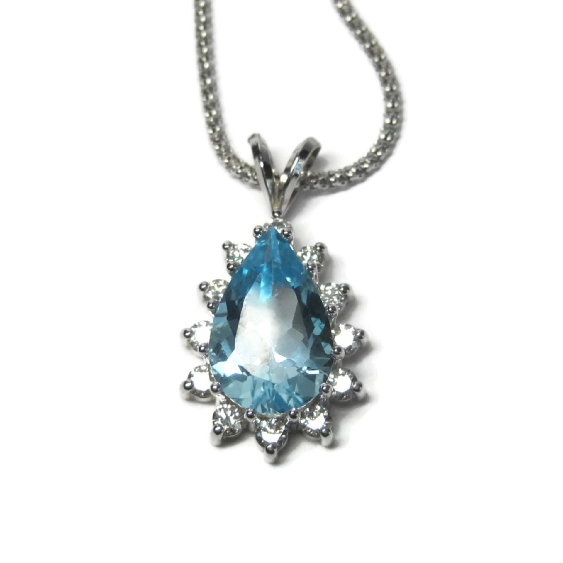 Vintage 14K Topaz Diamond Necklace
