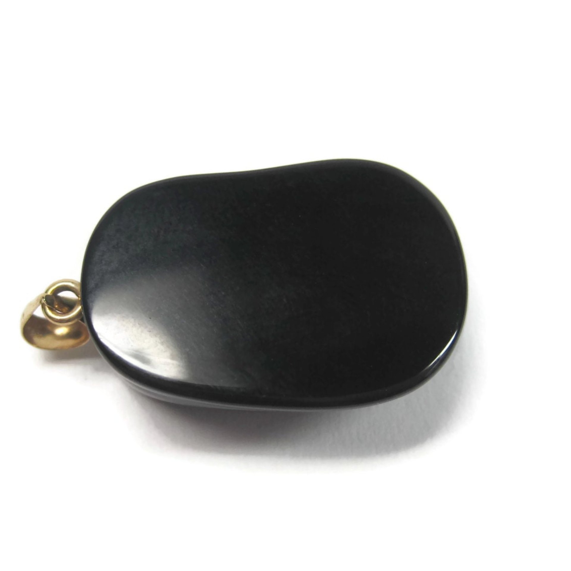 Vintage 14K Black Onyx Baby Shoe Pendant