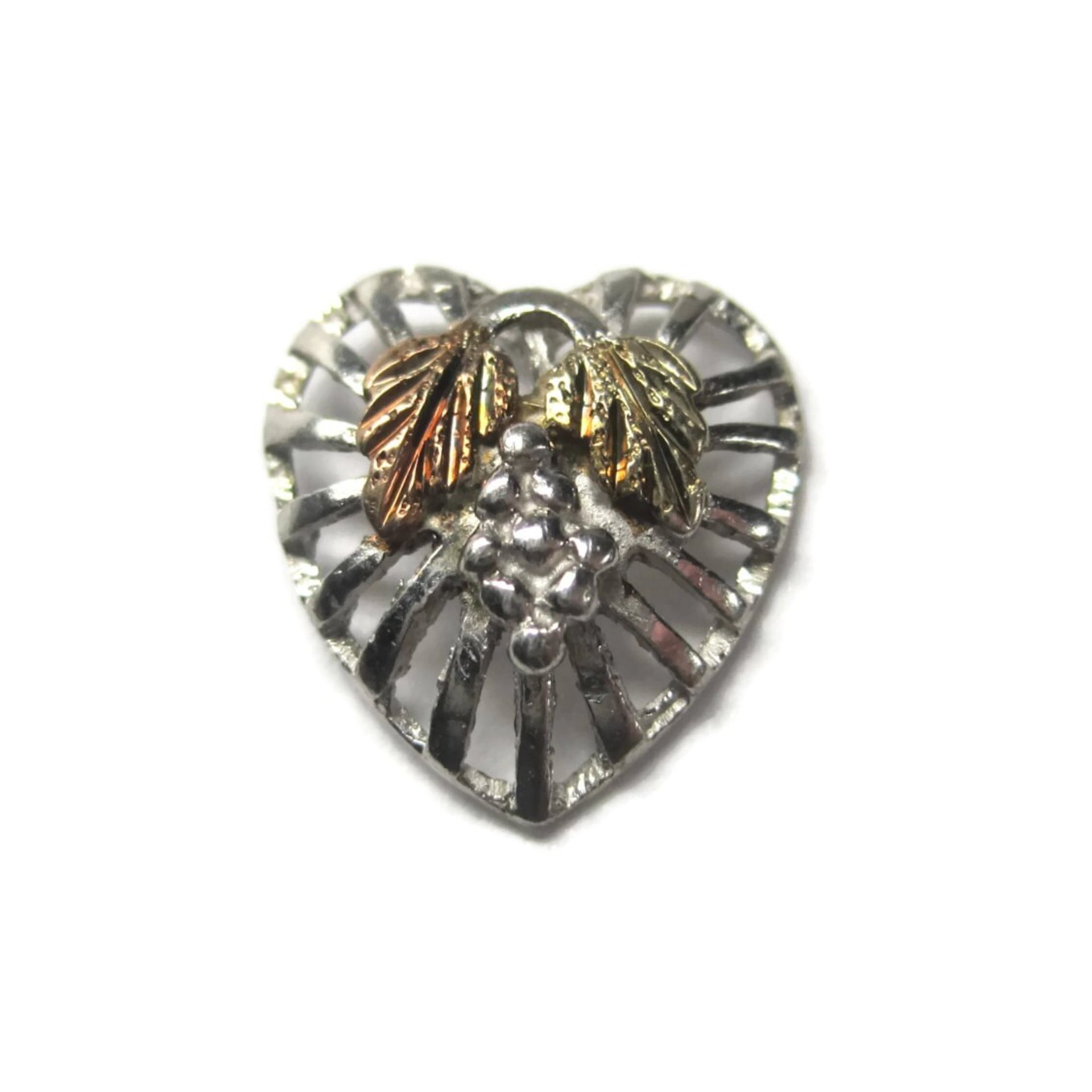 Vintage Black Hills Sterling Heart Tie Tack