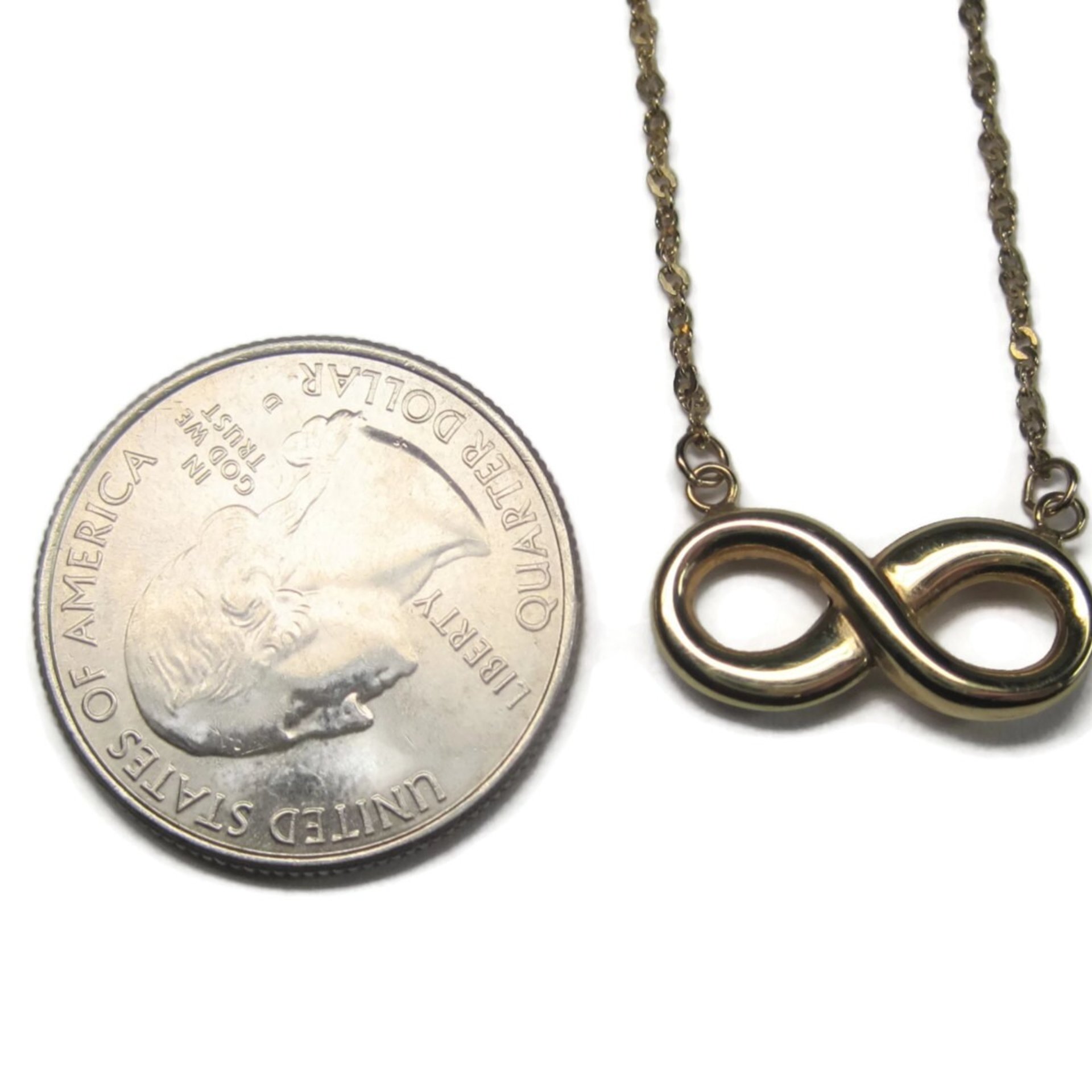 Estate 10K Infinity Necklace 16 Inches