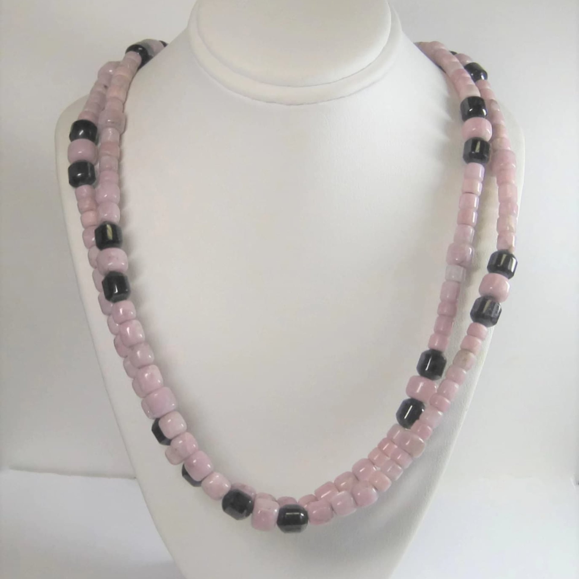 Vintage Sterling Navajo Pink Opal Sugilite Necklace Leonard Platero
