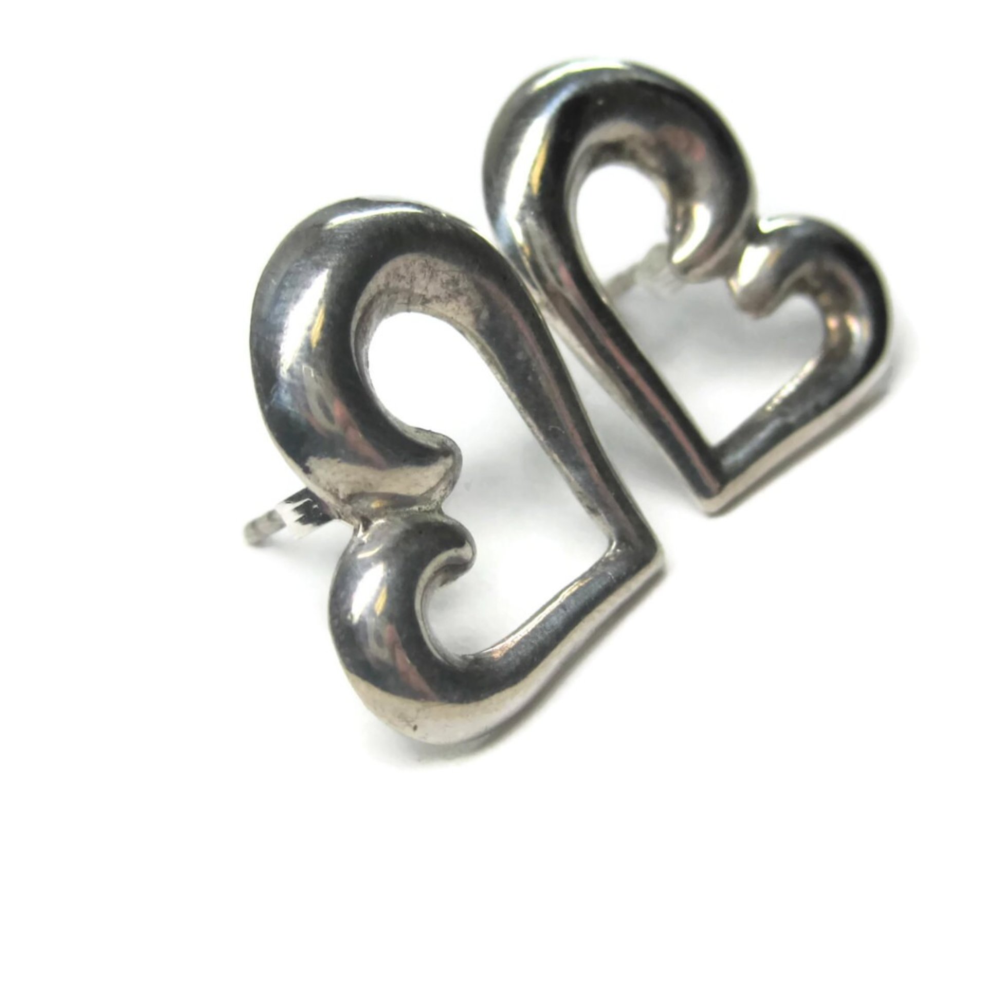 Vintage Sterling Heart Earrings