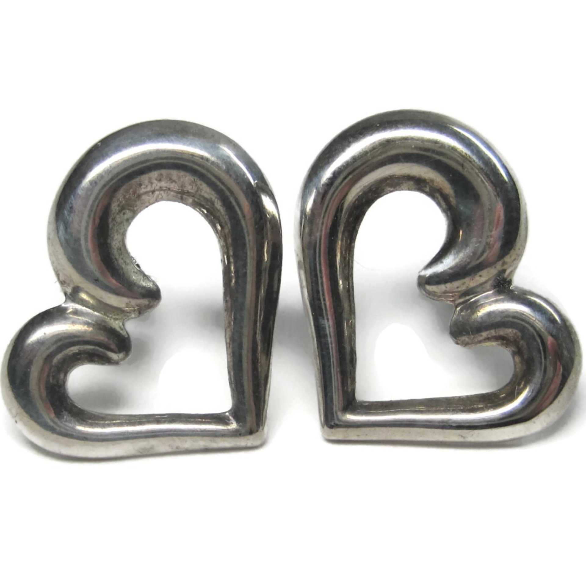 Vintage Sterling Heart Earrings
