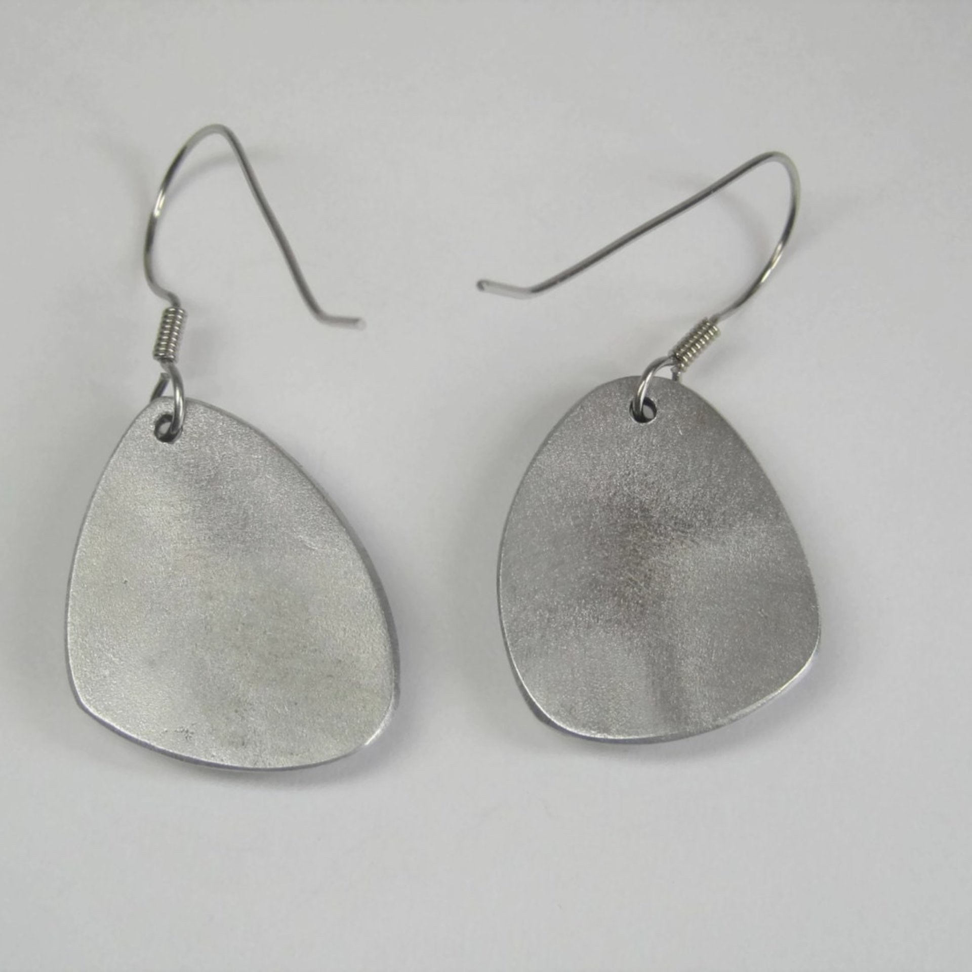 Estate Sterling Black and Turquoise Ceramic Earrings