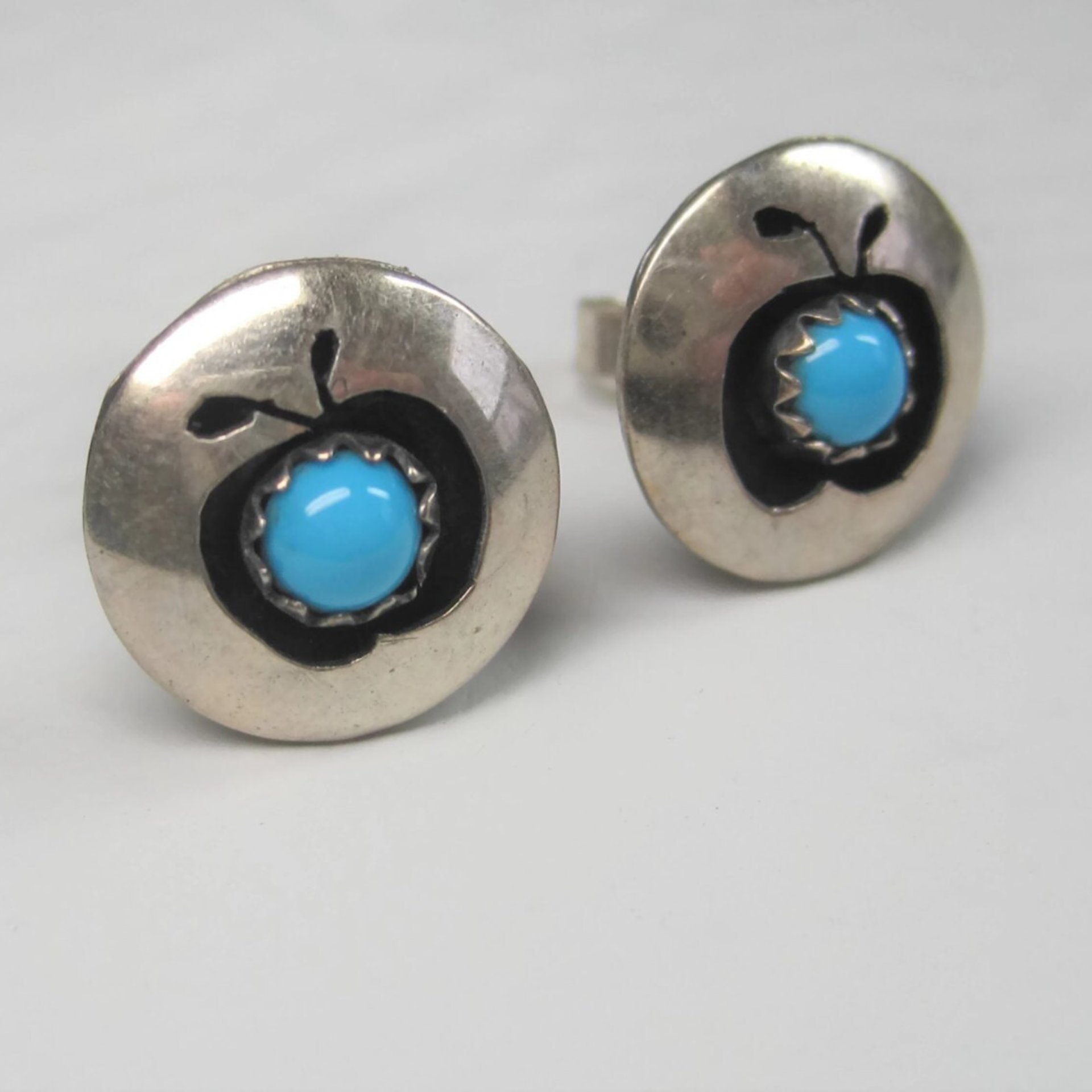 Southwestern Turquoise Apple Stud Earrings
