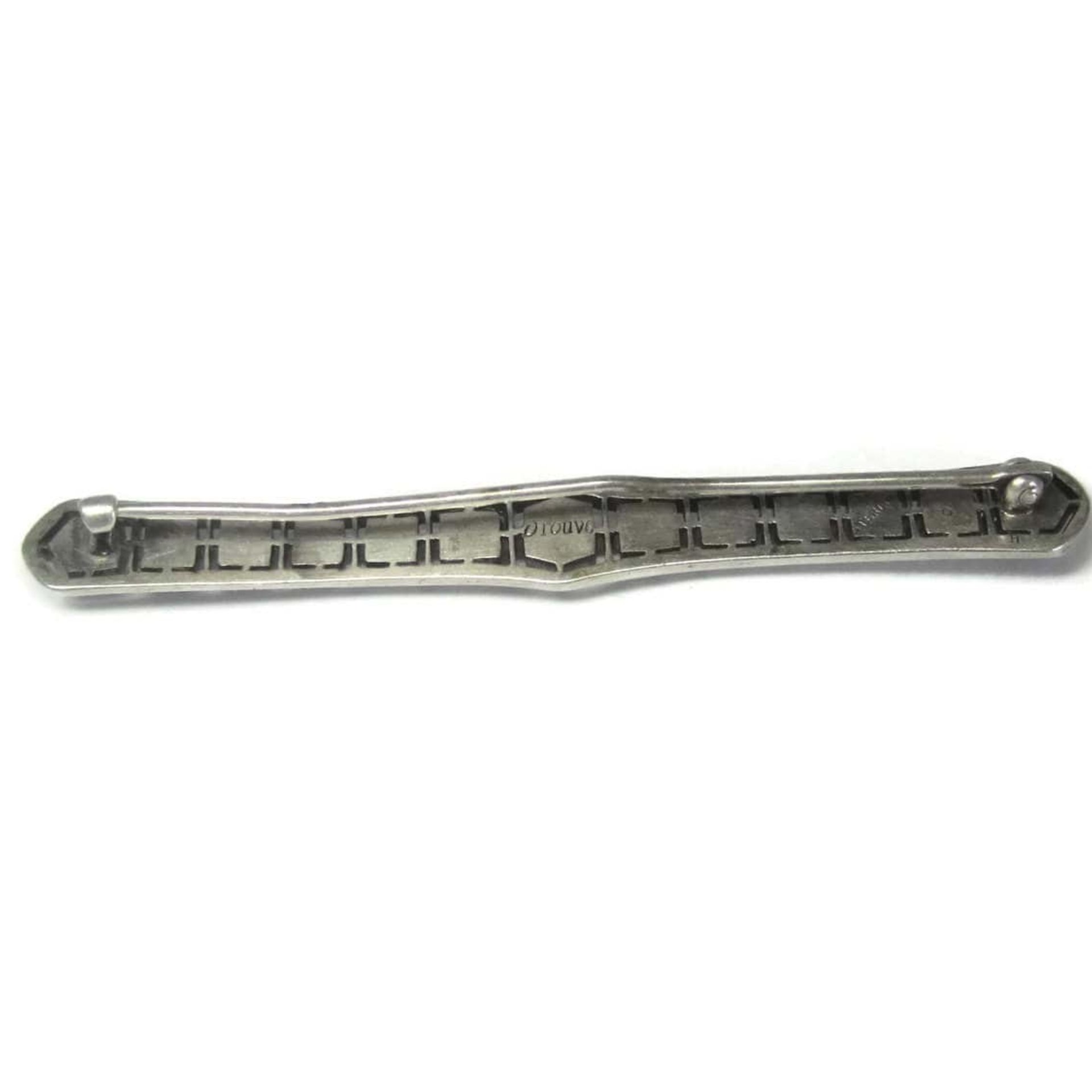 Vintage Crystal Sterling Bar Brooch Pin Henry Fishel
