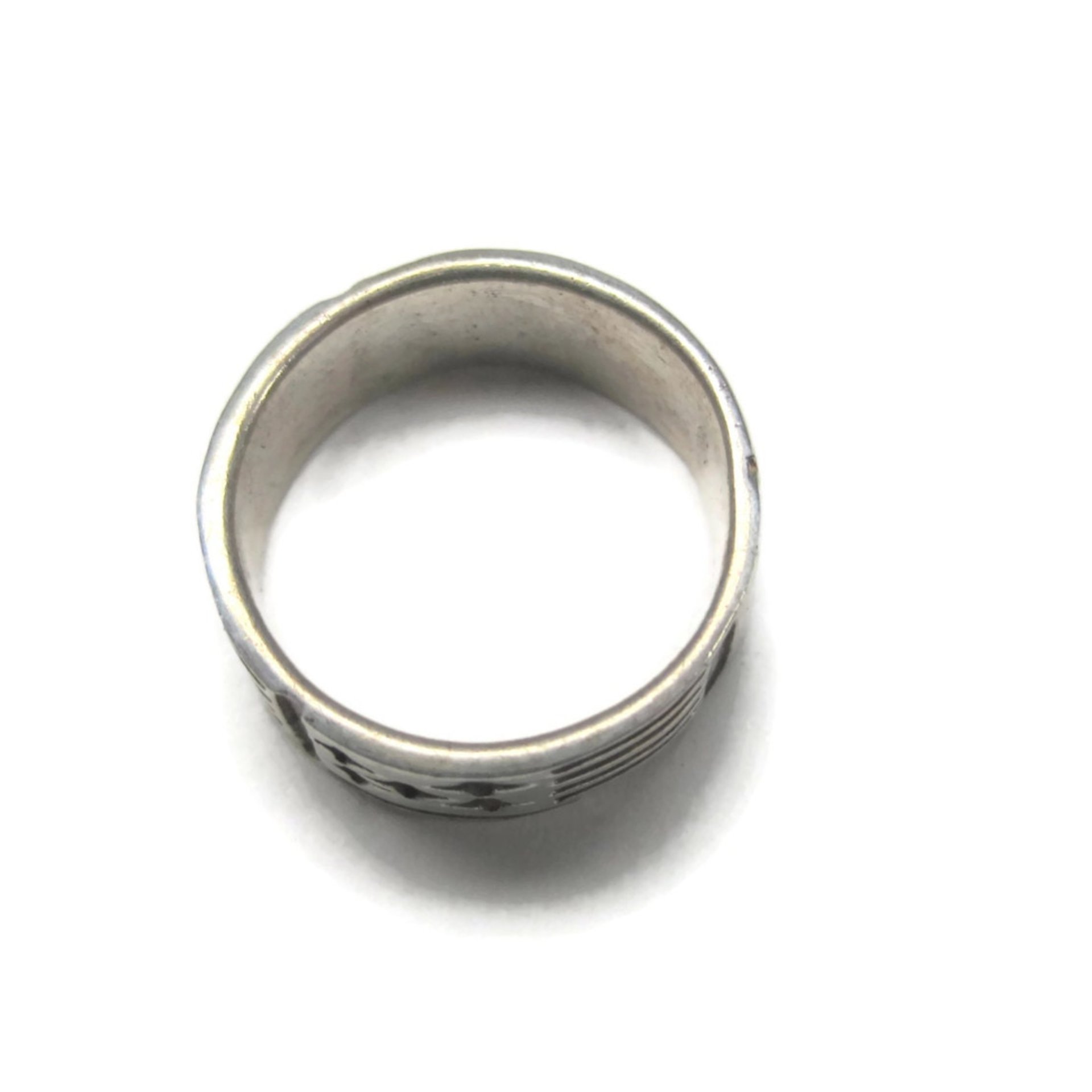 Vintage Sterling Flag Band Ring Size 5