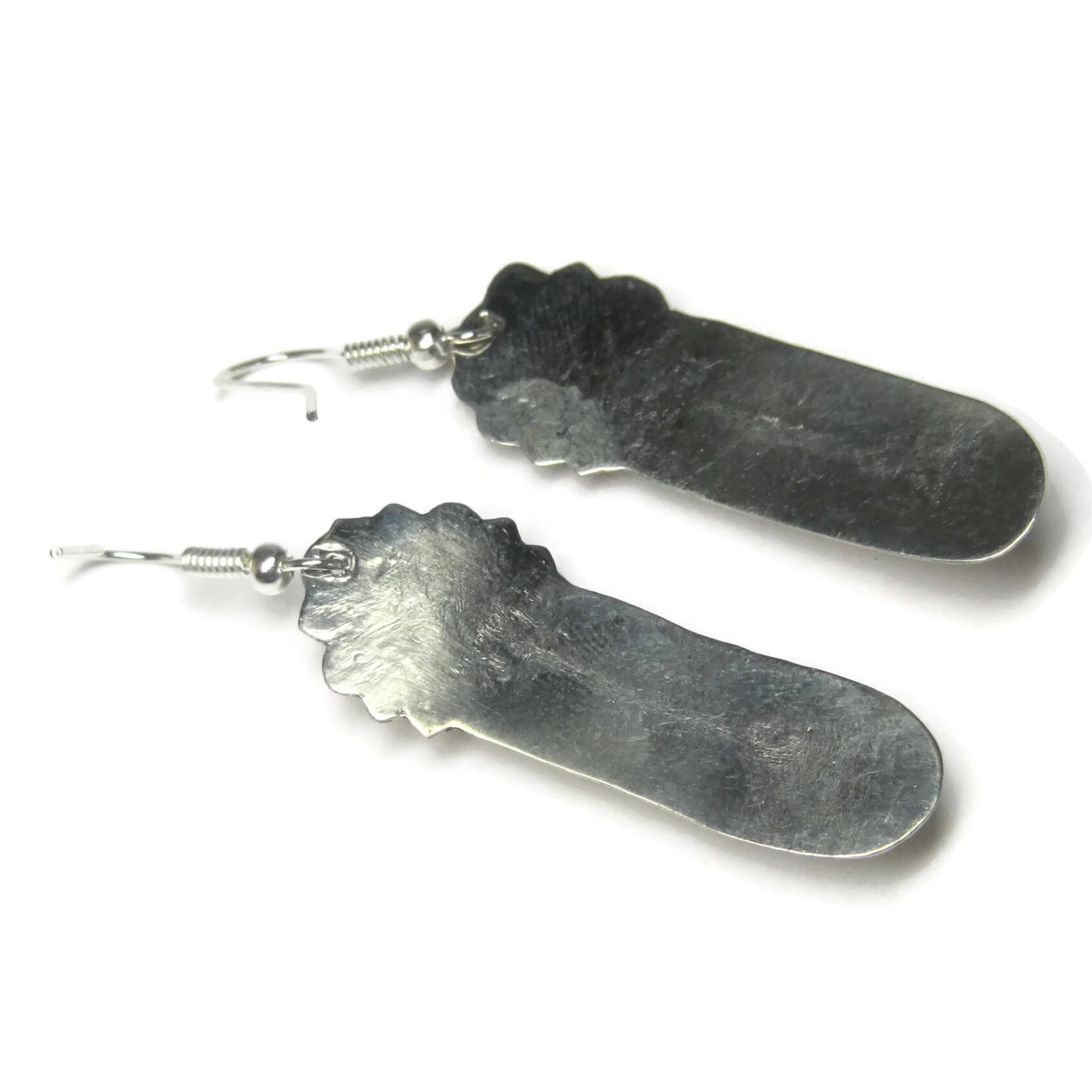 Vintage Navajo Sterling Turquoise Feather Earrings