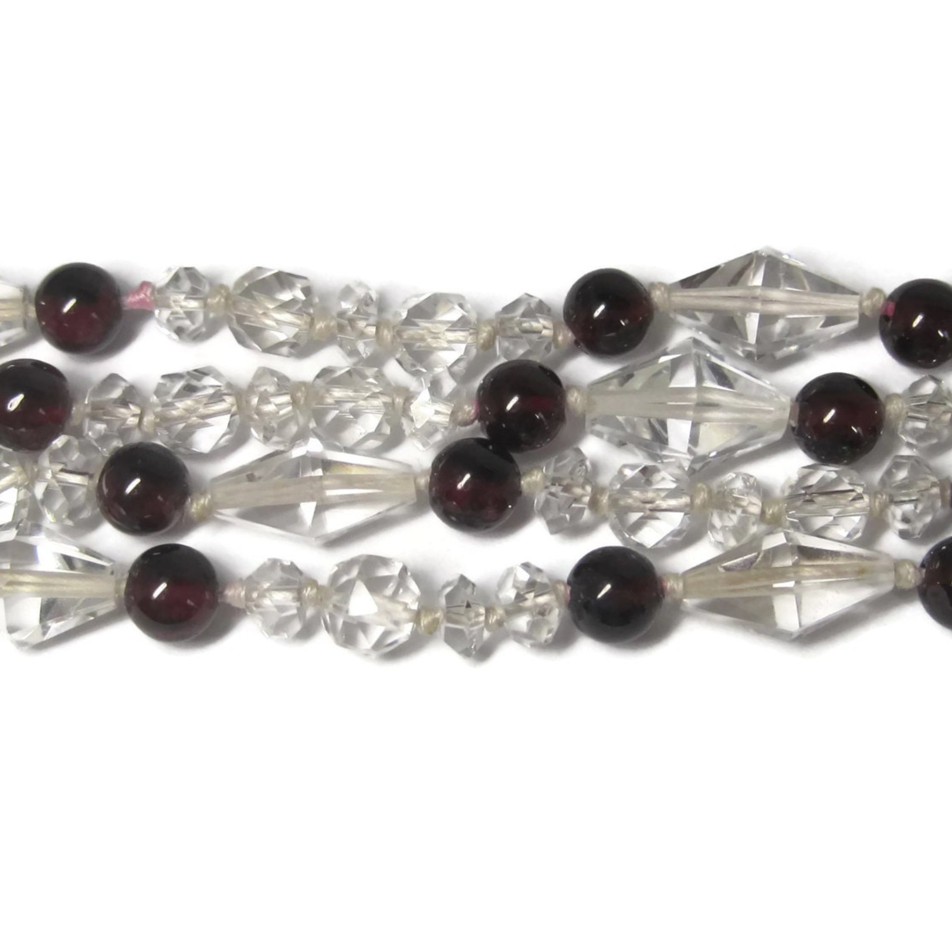 Vintage 14K Garnet Crystal Necklace 33 Inches