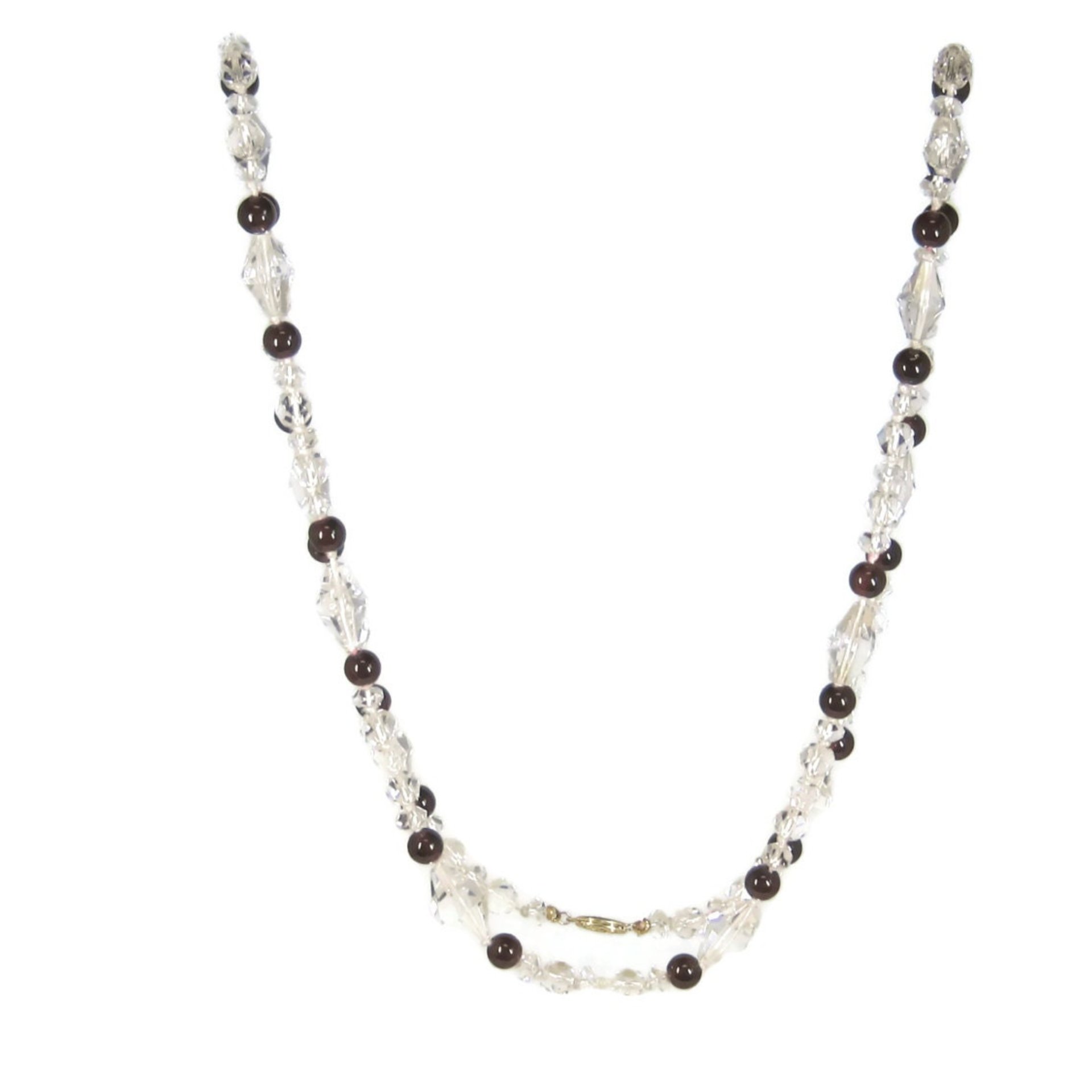 Vintage 14K Garnet Crystal Necklace 33 Inches