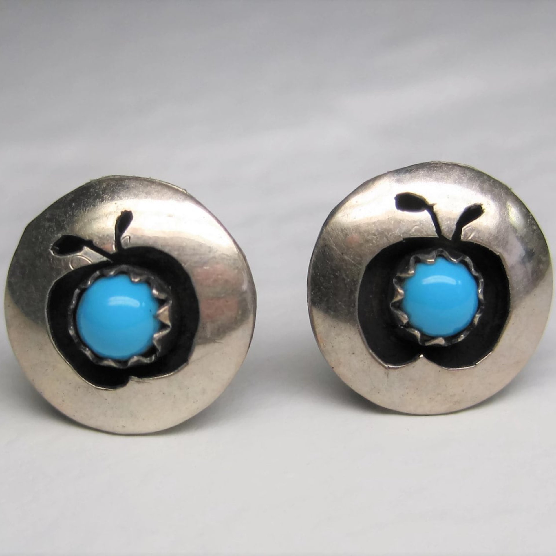 Southwestern Turquoise Apple Stud Earrings