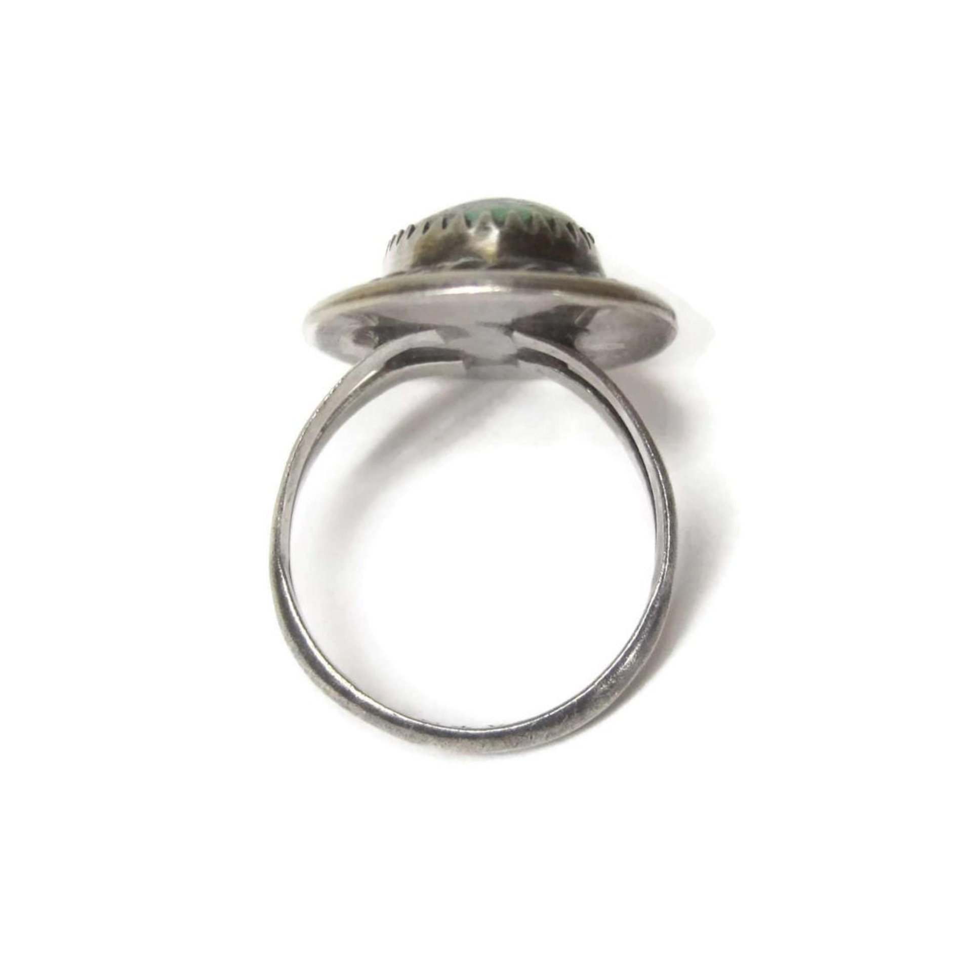 Vintage Sterling Navajo Green Turquoise Ring Size 6.5 Sarah Watson