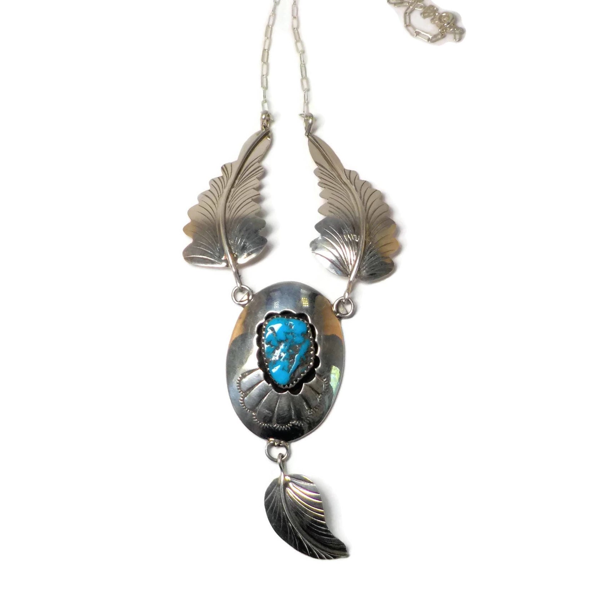 Vintage Navajo Shadowbox Feather Necklace Arnold Maloney