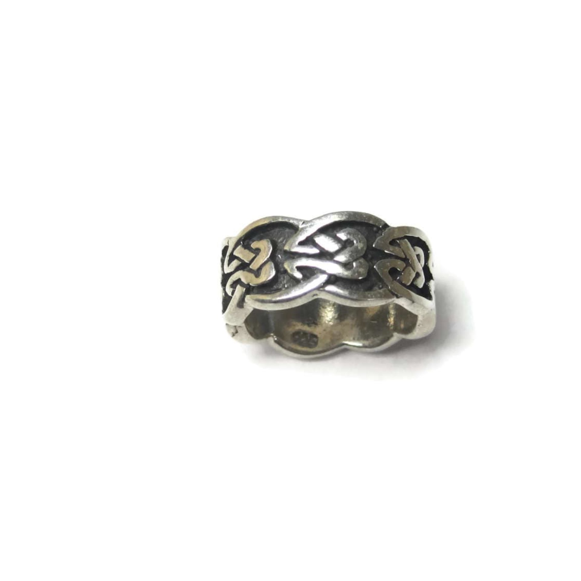 Wide Vintage 90s Sterling Celtic Band Ring Size 5