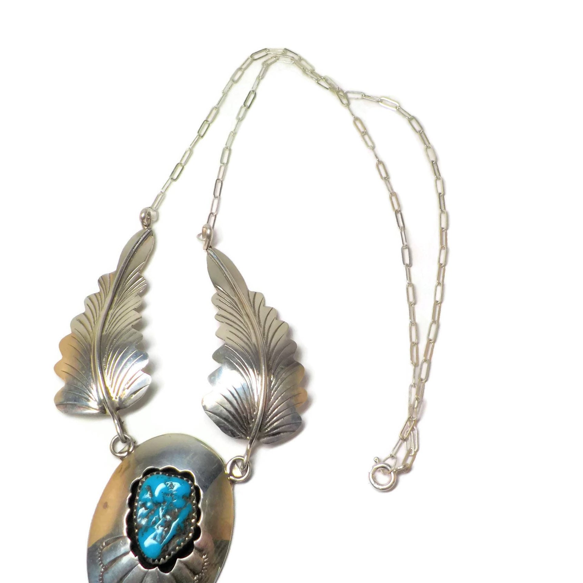 Vintage Navajo Shadowbox Feather Necklace Arnold Maloney