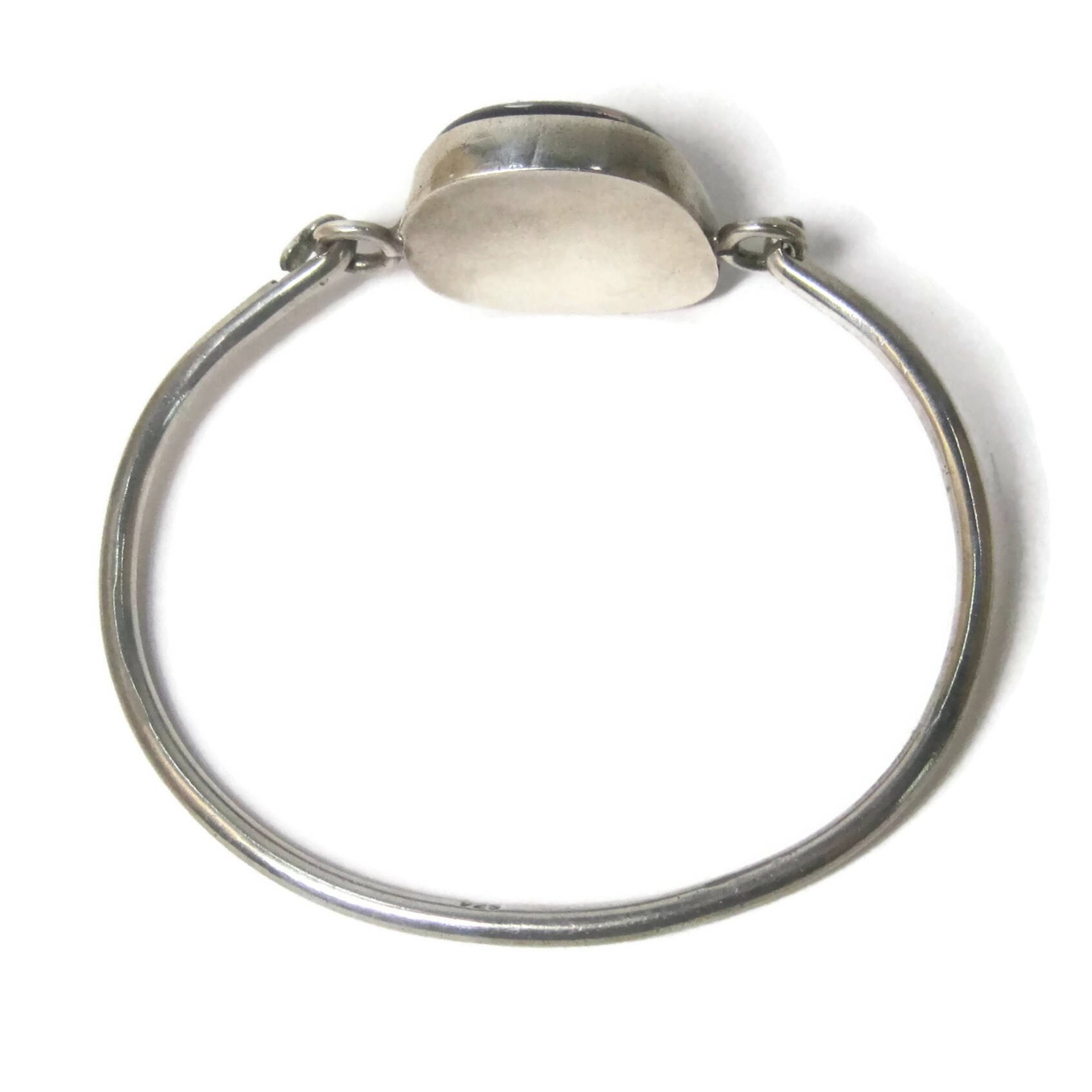 Vintage Dichroic Glass Sterling Bangle Bracelet