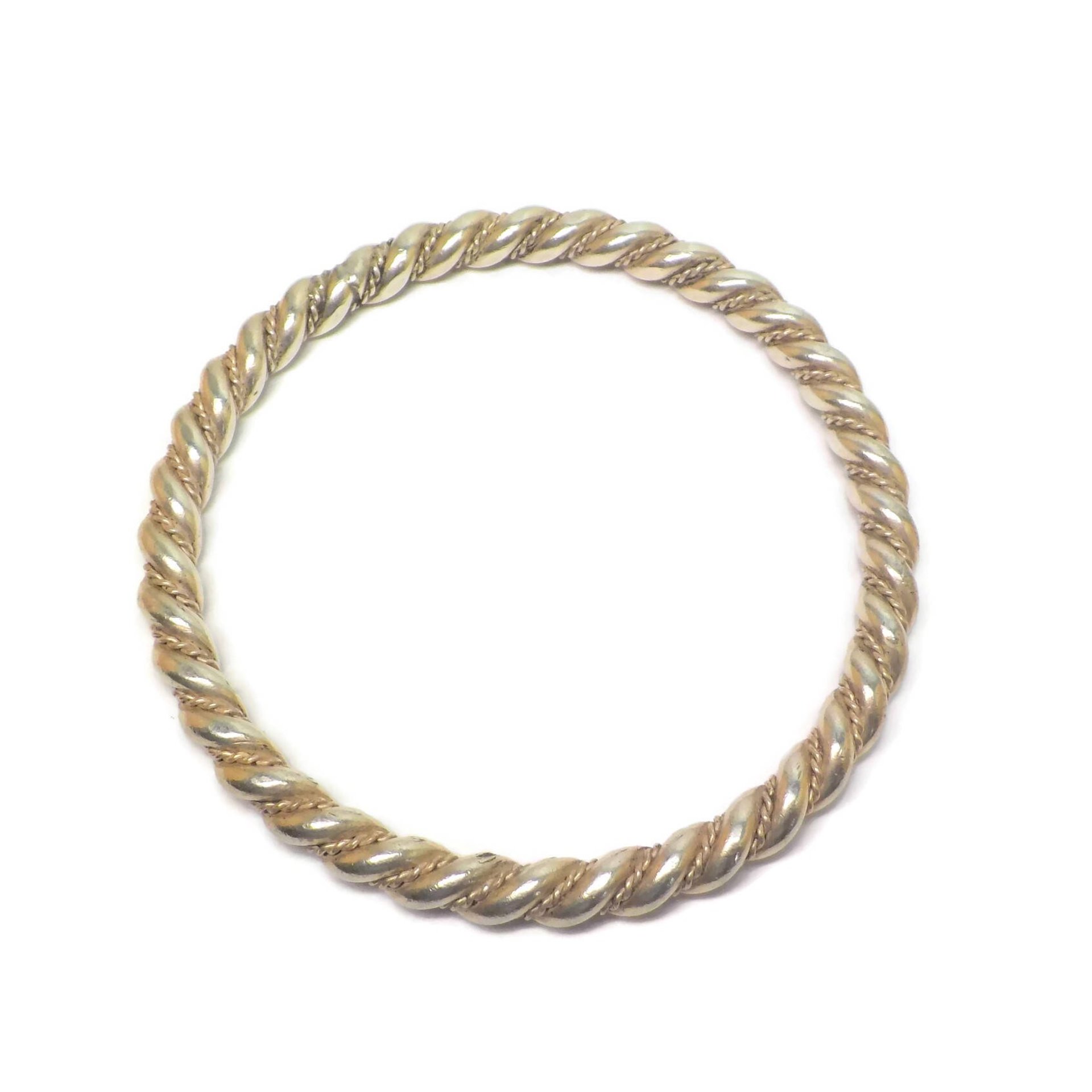 Vintage Southwestern Sterling Rope Bracelet 7.75 Inches