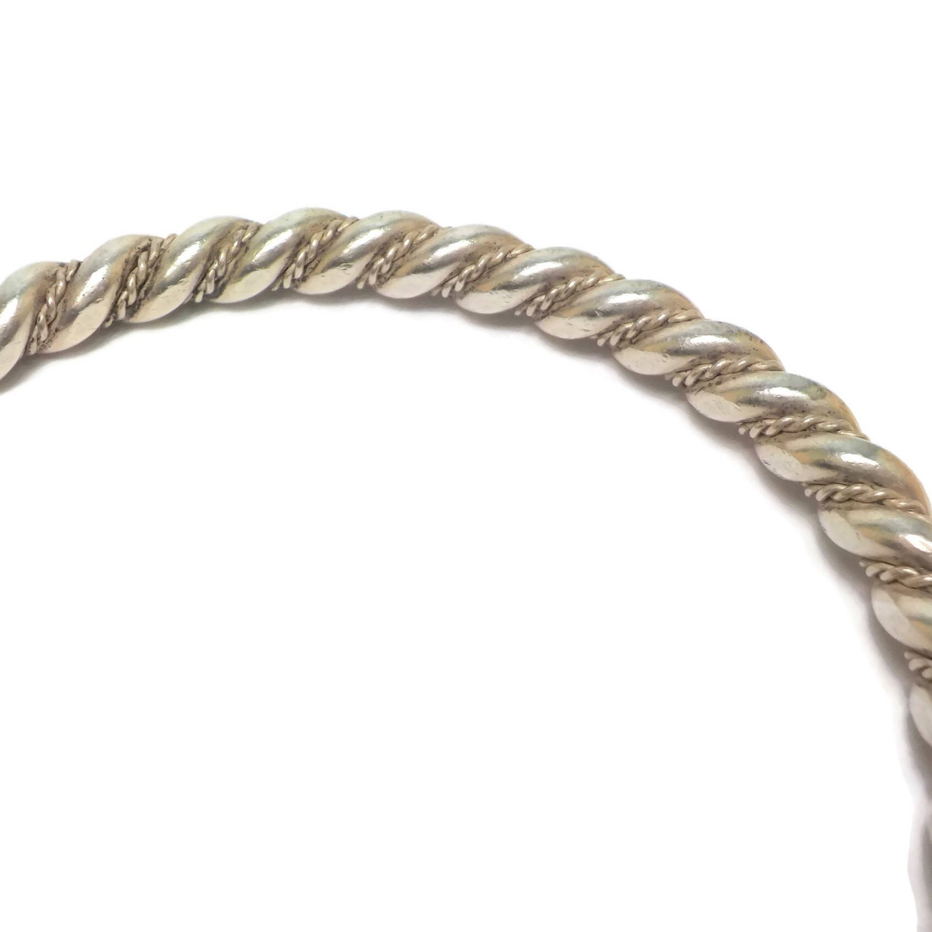 Vintage Southwestern Sterling Rope Bracelet 7.75 Inches