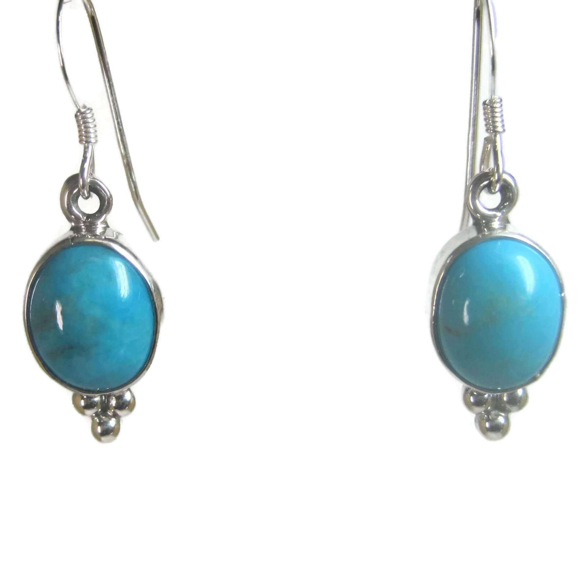 Southwestern Sterling Turquoise Dangle Earrings