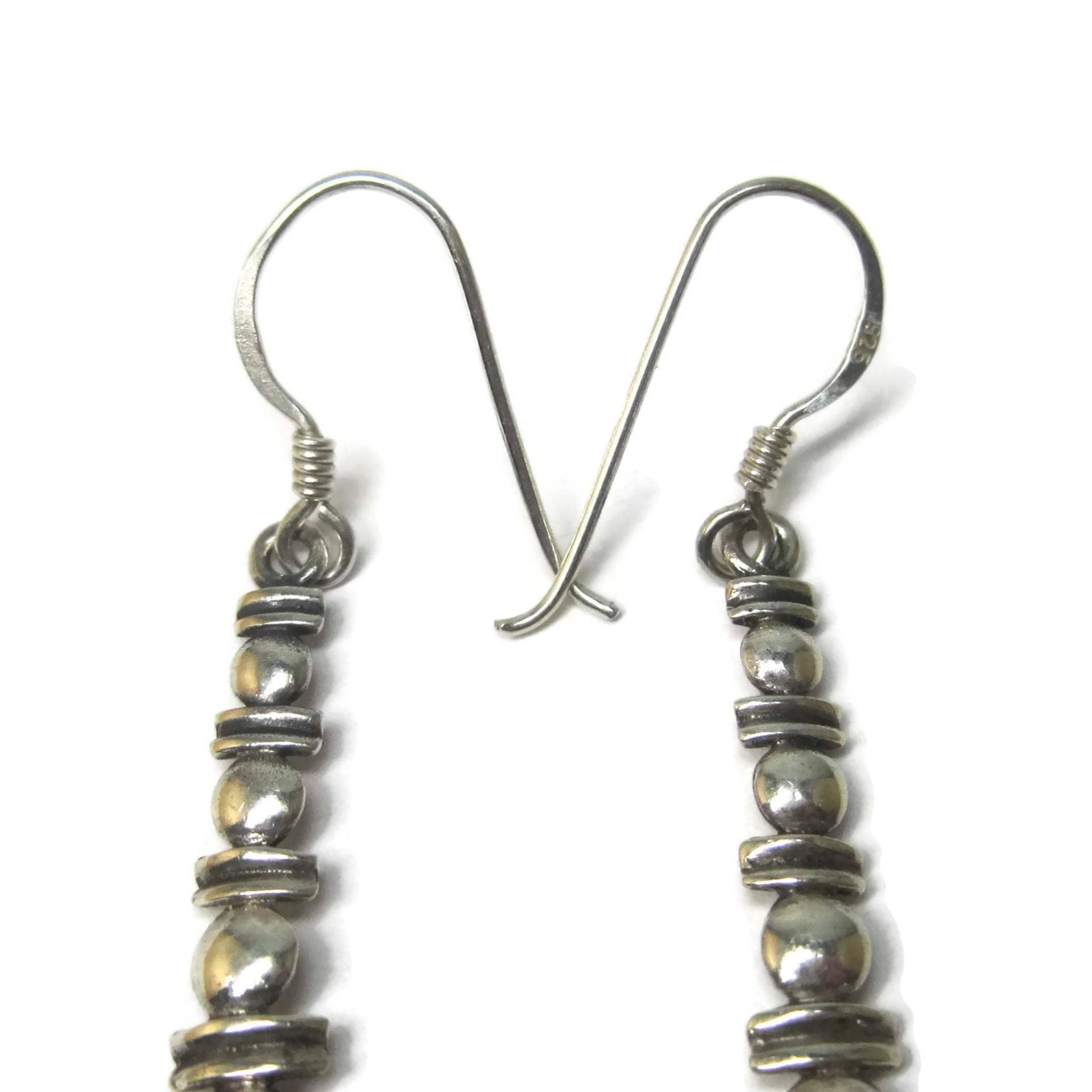 Long Sterling Pink Topaz Earrings
