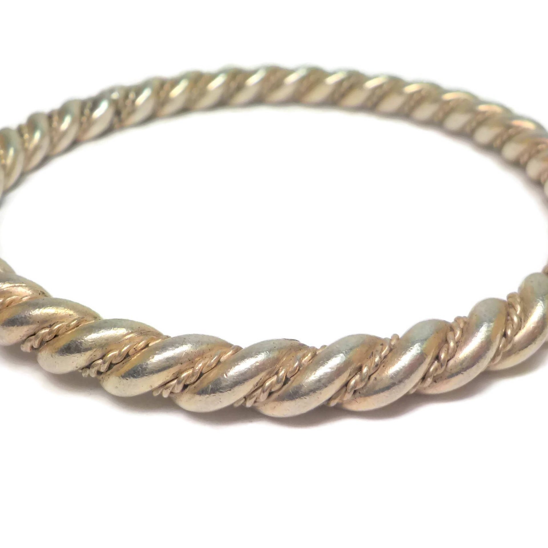 Vintage Southwestern Sterling Rope Bracelet 7.75 Inches