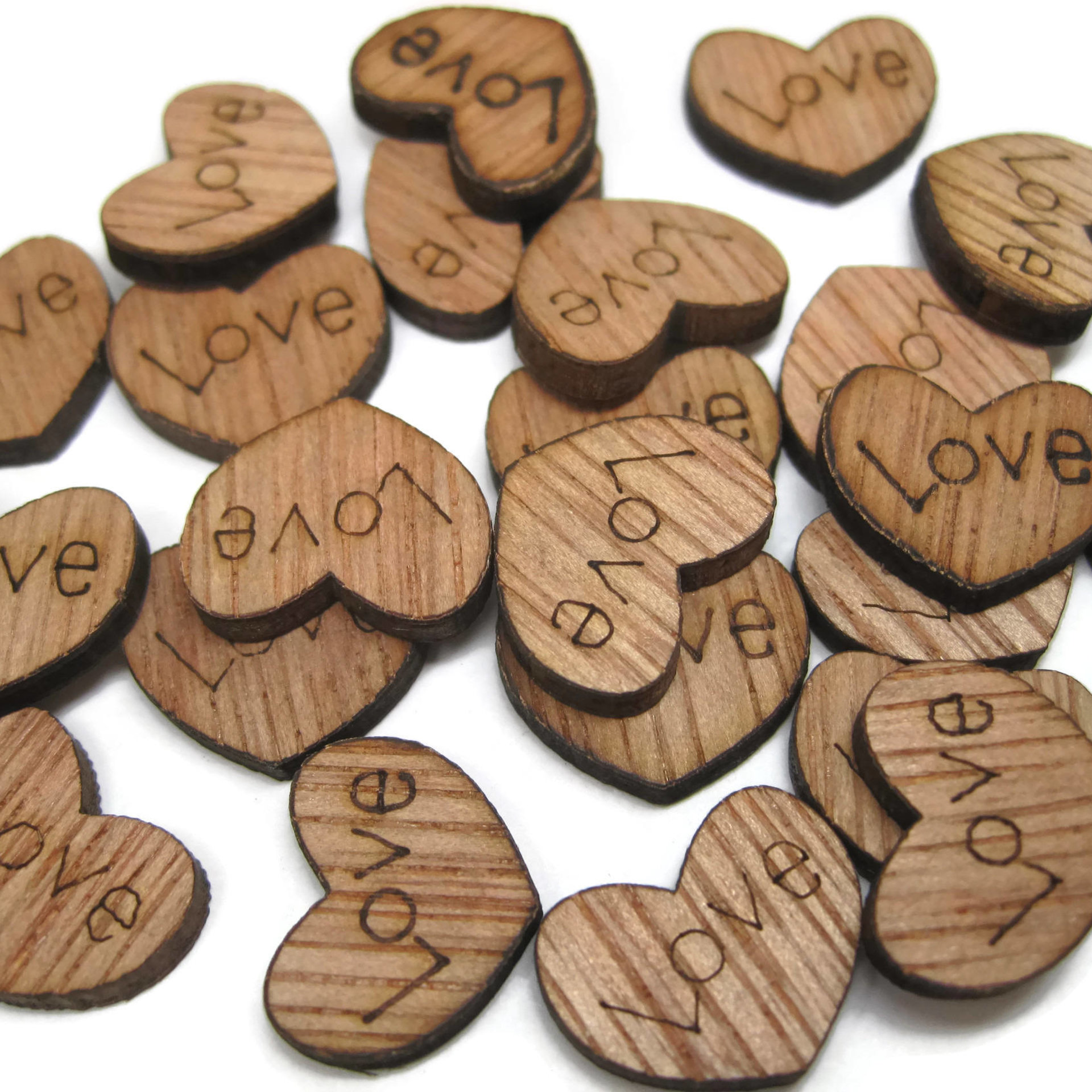 Wedding Table Confetti 100 Tiny Wooden Hearts