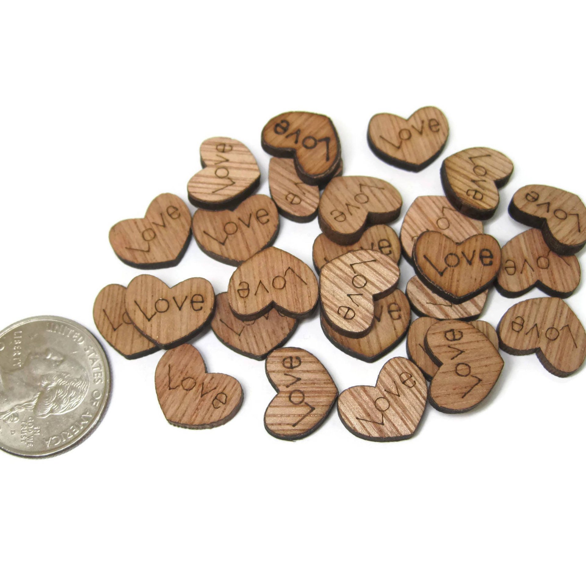 Wedding Table Confetti 100 Tiny Wooden Hearts