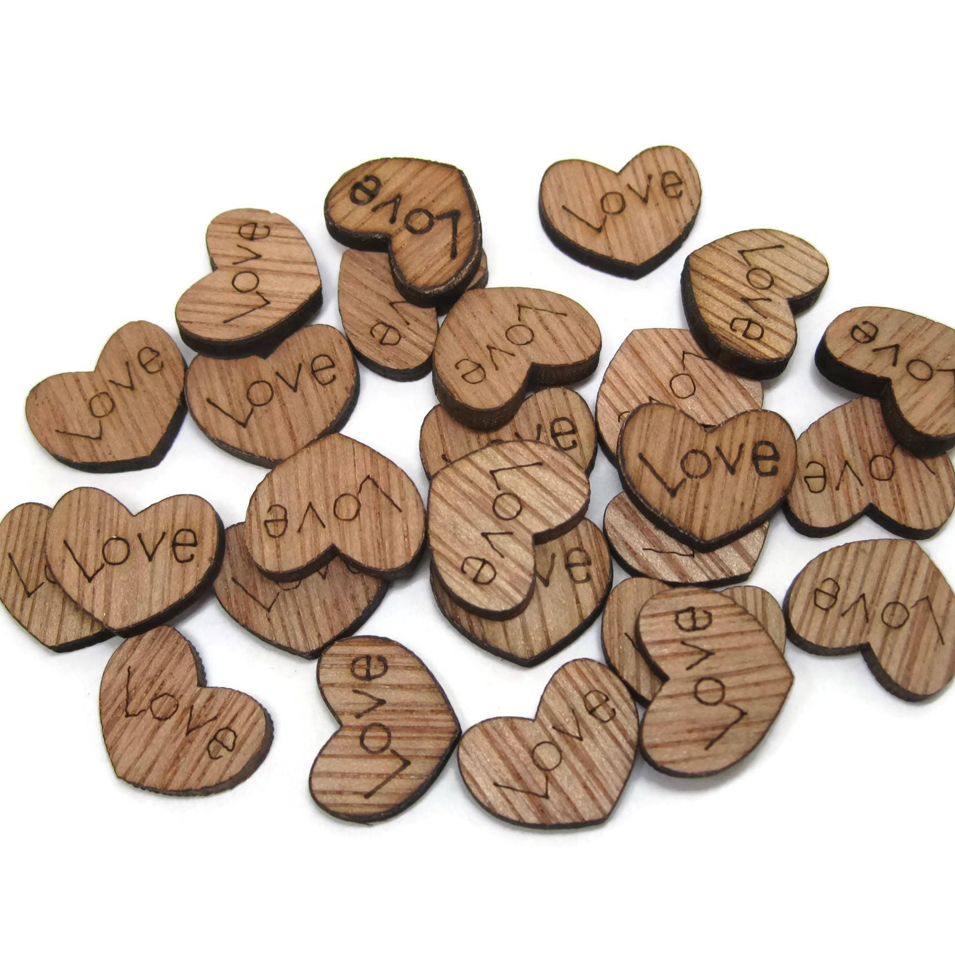 Wedding Table Confetti 100 Tiny Wooden Hearts