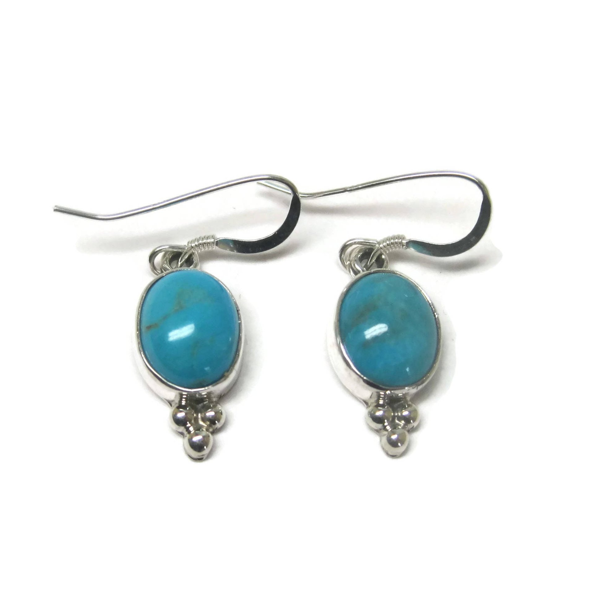 Southwestern Sterling Turquoise Dangle Earrings