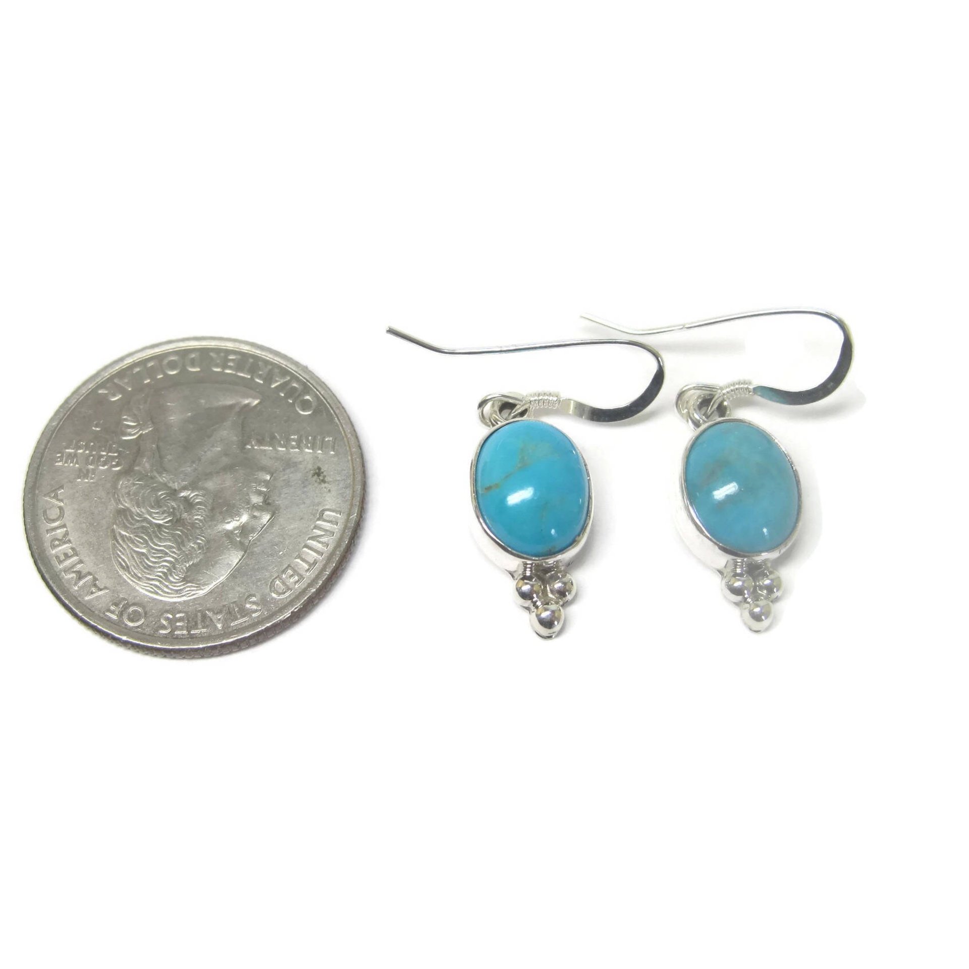Southwestern Sterling Turquoise Dangle Earrings