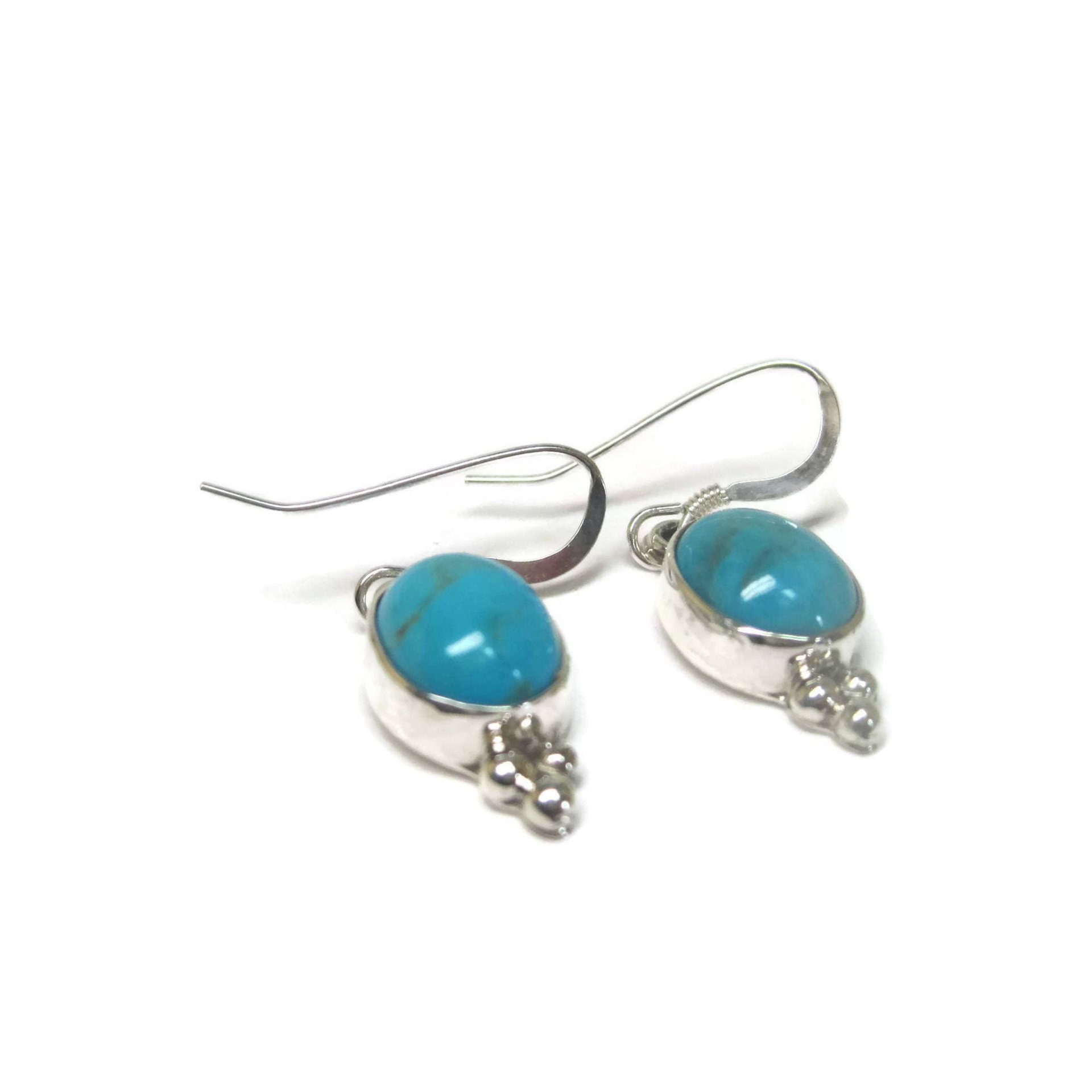 Southwestern Sterling Turquoise Dangle Earrings