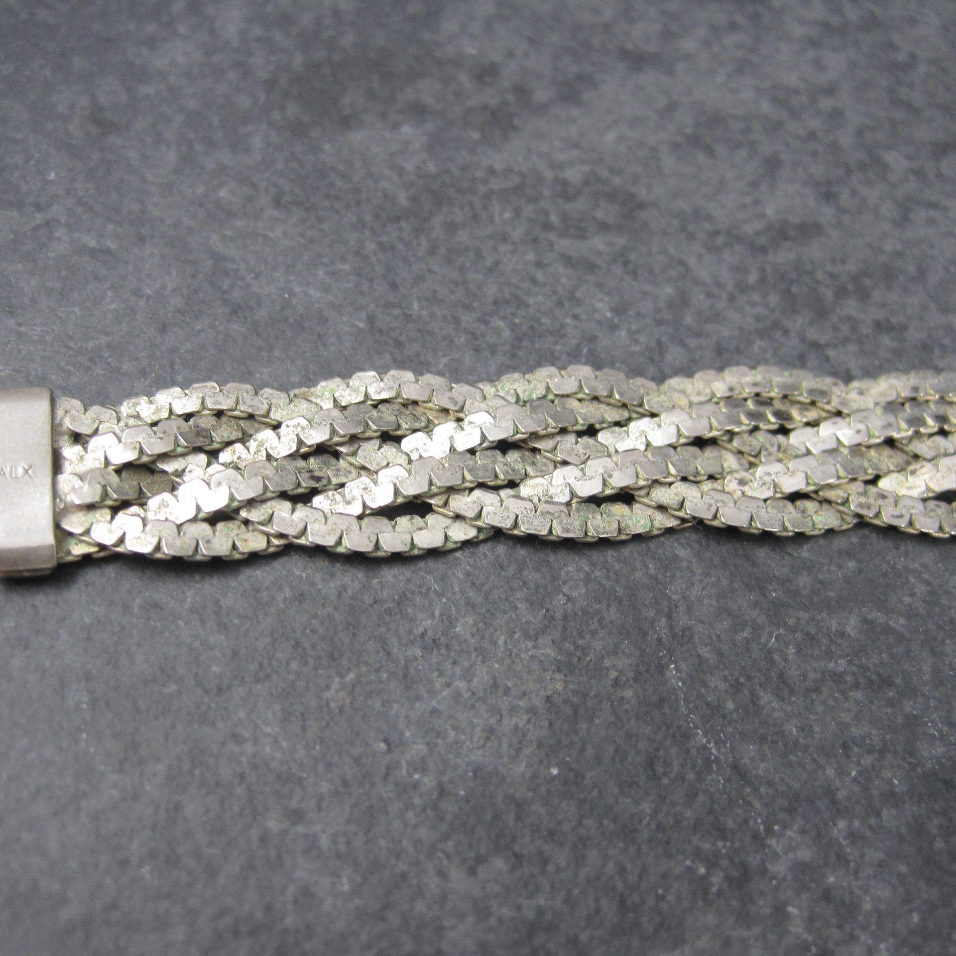 Vintage Italian Sterling Braided Bracelet 7.5 Inches
