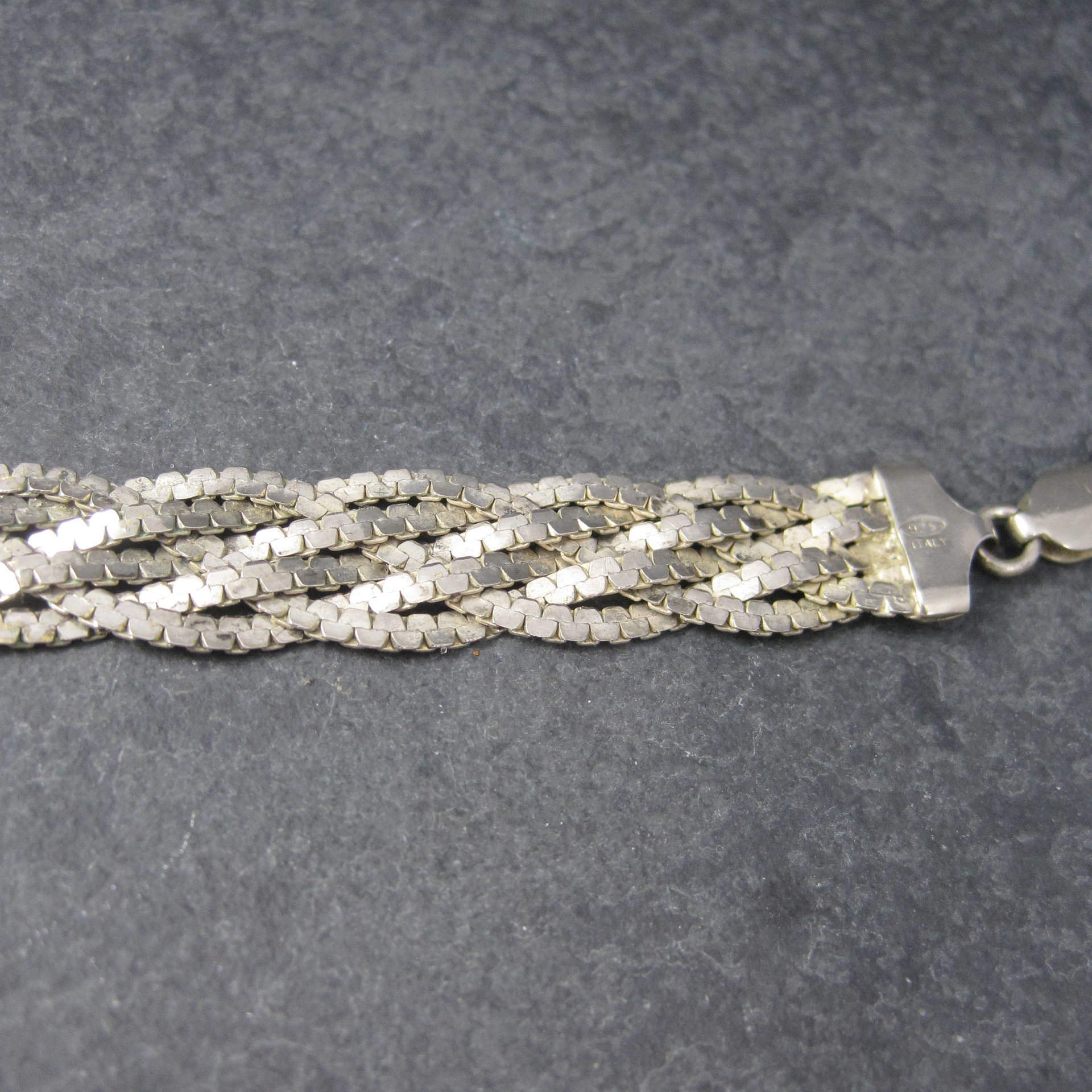 Vintage Italian Sterling Braided Bracelet 7.5 Inches