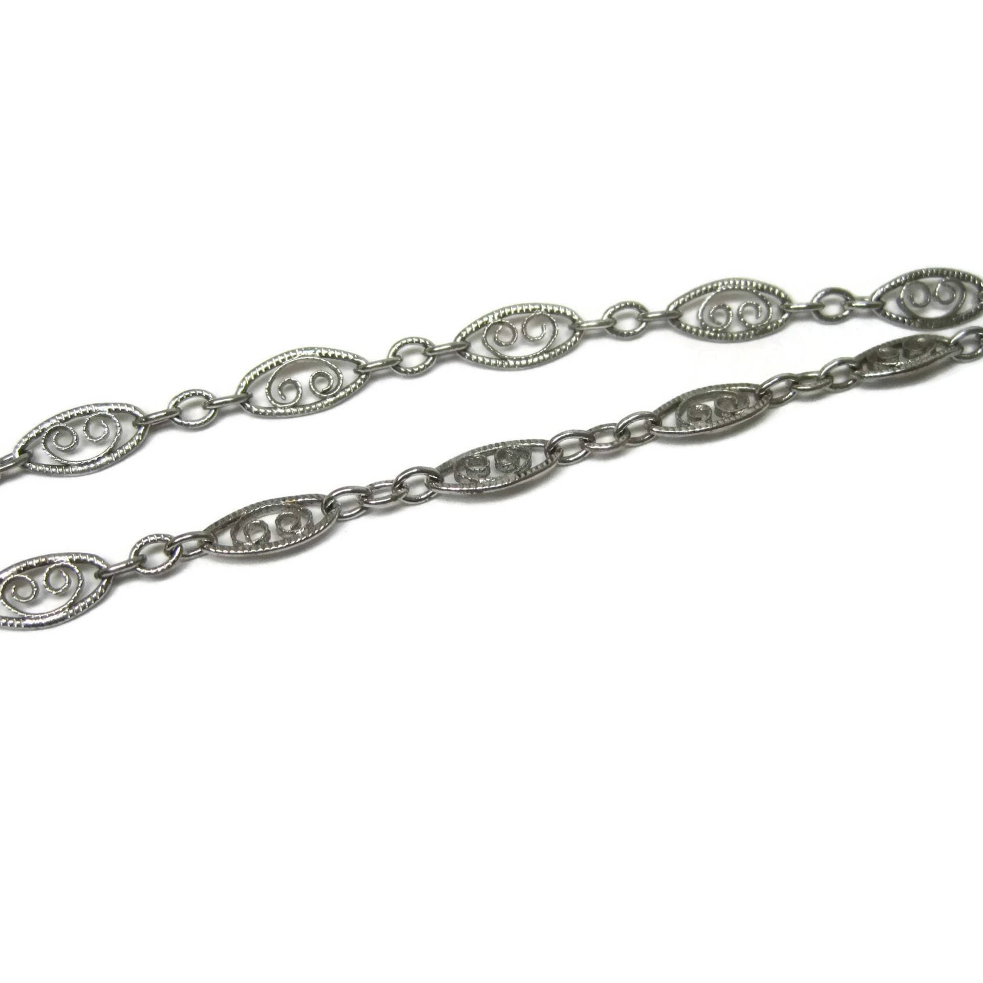 Vintage Sterling Art Nouveau Lady Pendant Filigree Necklace
