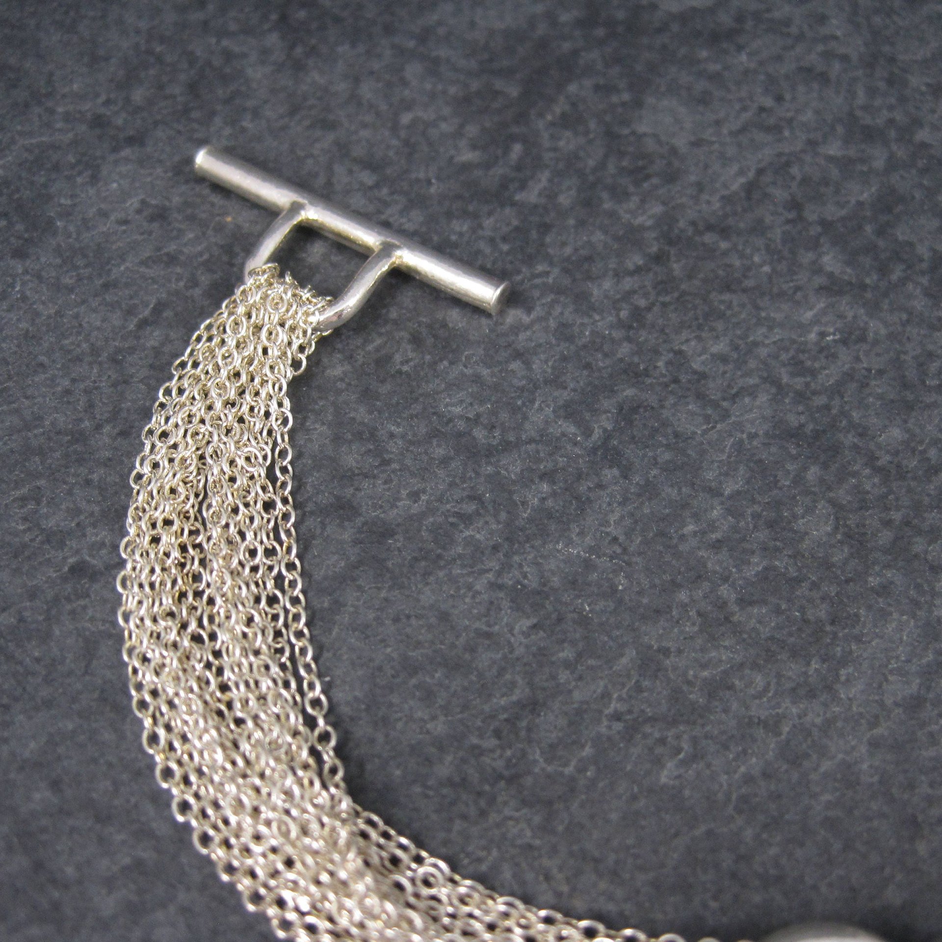 Vintage Silvertone Heart Toggle Bracelet 8 Inches