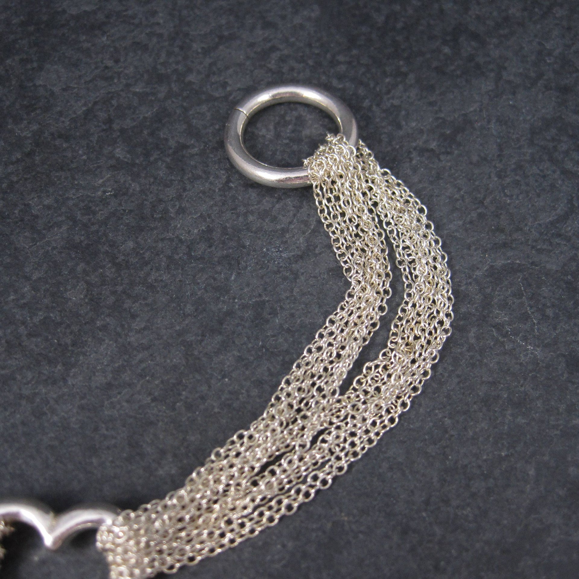 Vintage Silvertone Heart Toggle Bracelet 8 Inches