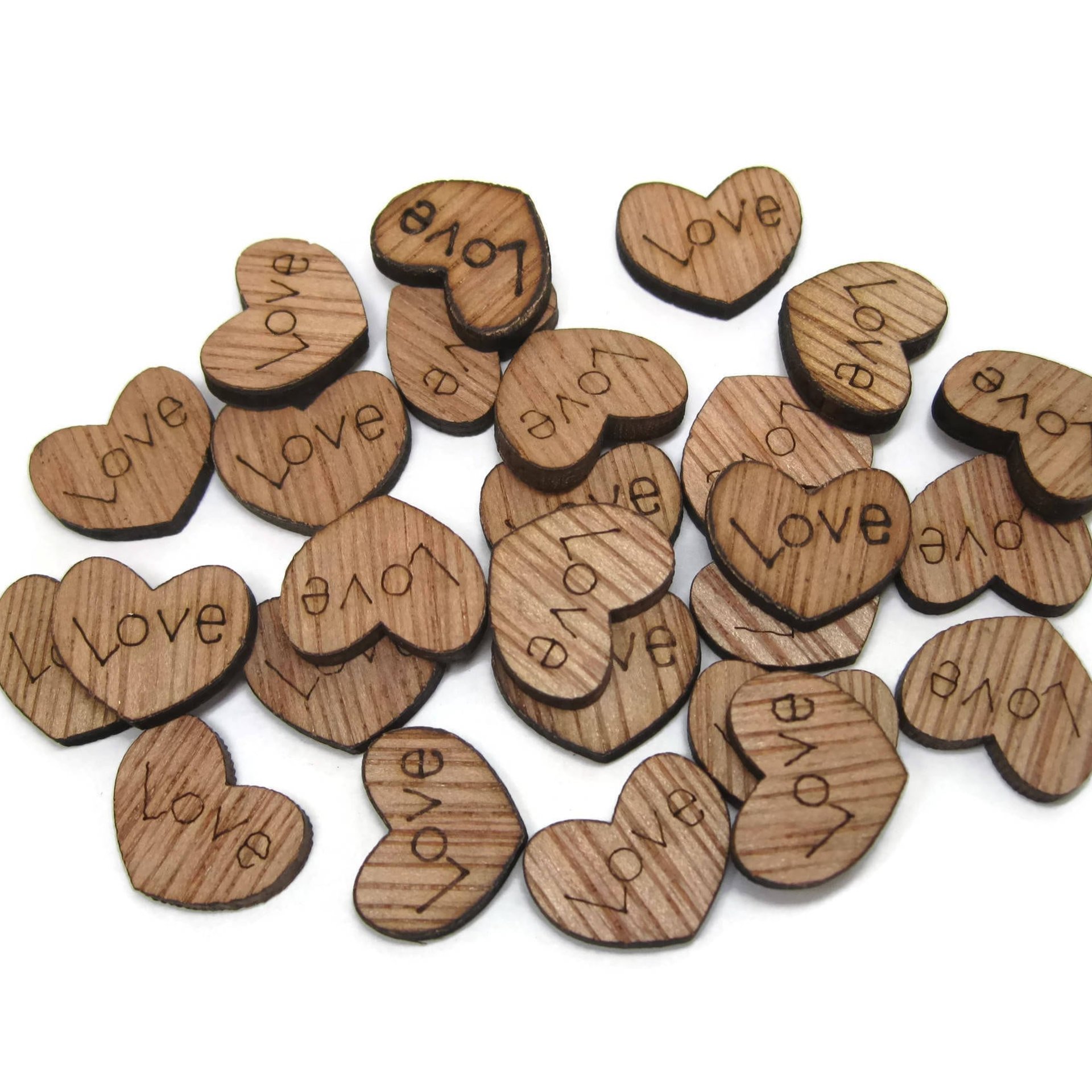 Wedding Table Confetti 100 Tiny Wooden Hearts