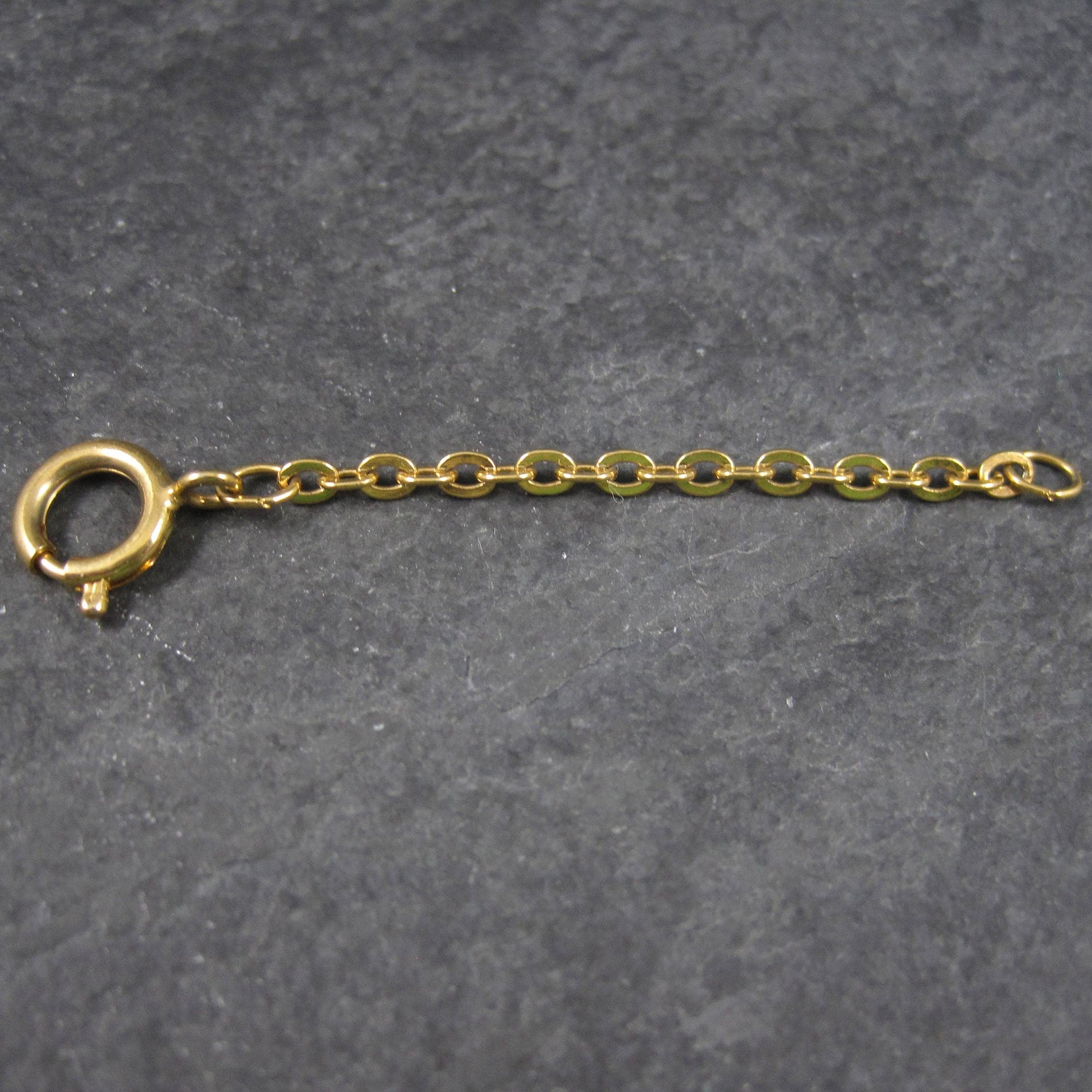 Vintage Gold Tone Necklace Extension 2.25 Inches Chain Extender Large Spring Ring