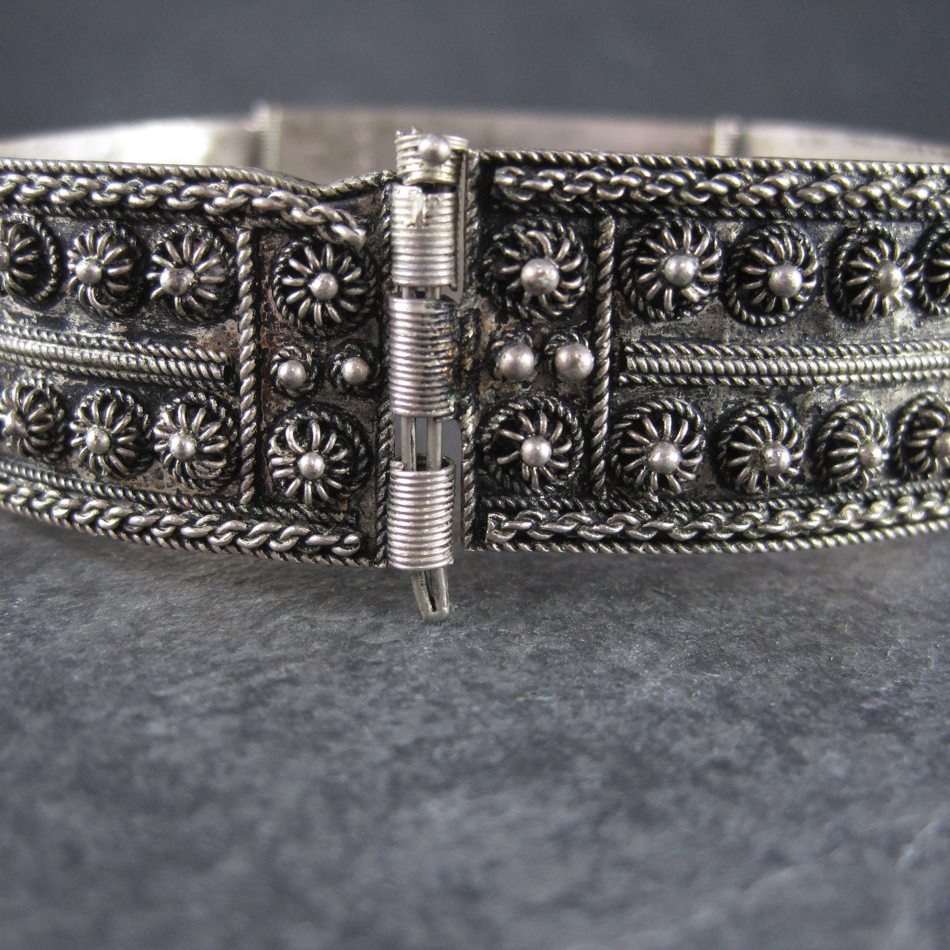 Vintage Etruscan Coral Bracelet 800 Silver